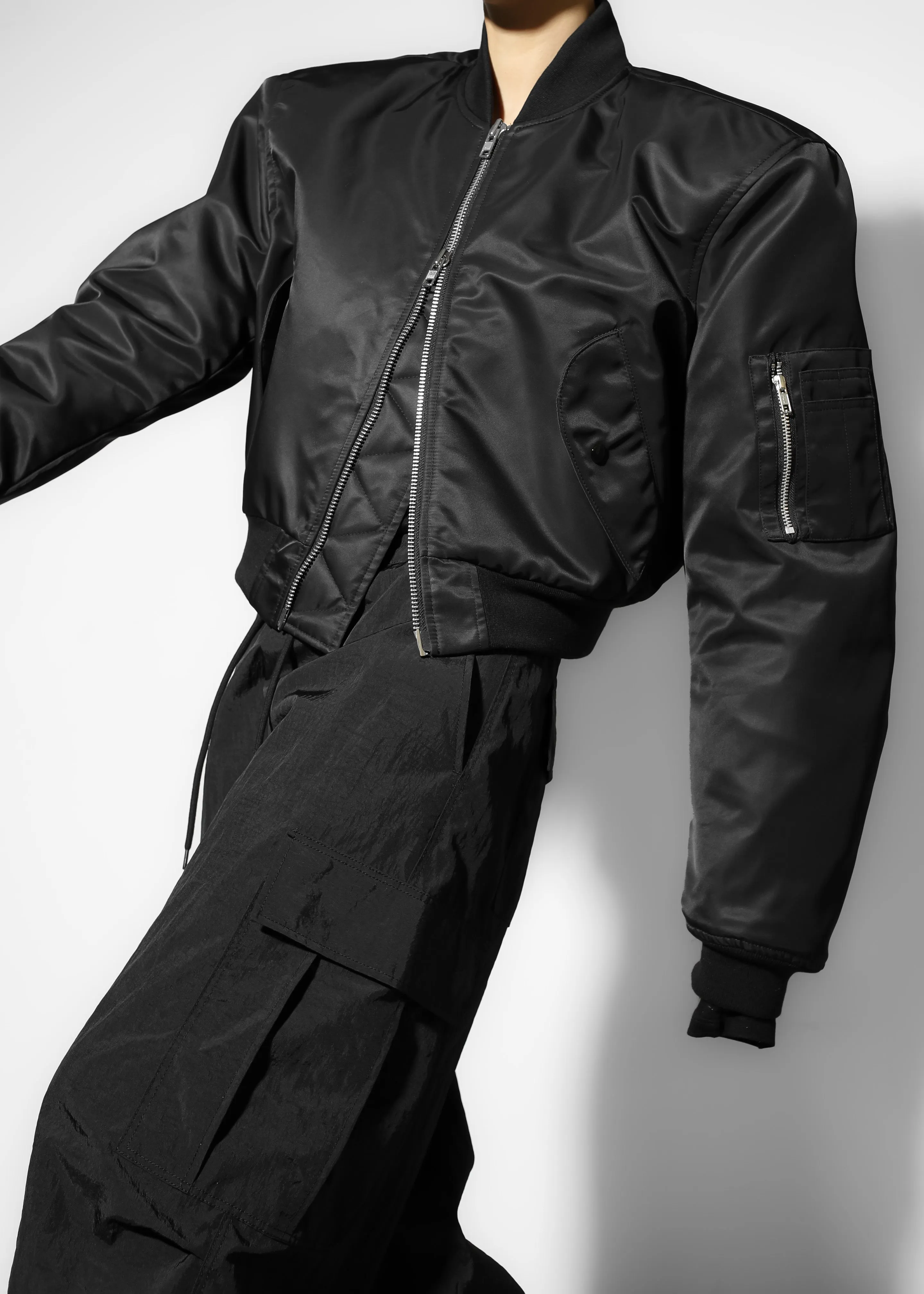 Mati Cropped Padded Bomber - Black sold by Frankie Shop product image thumbnail 2