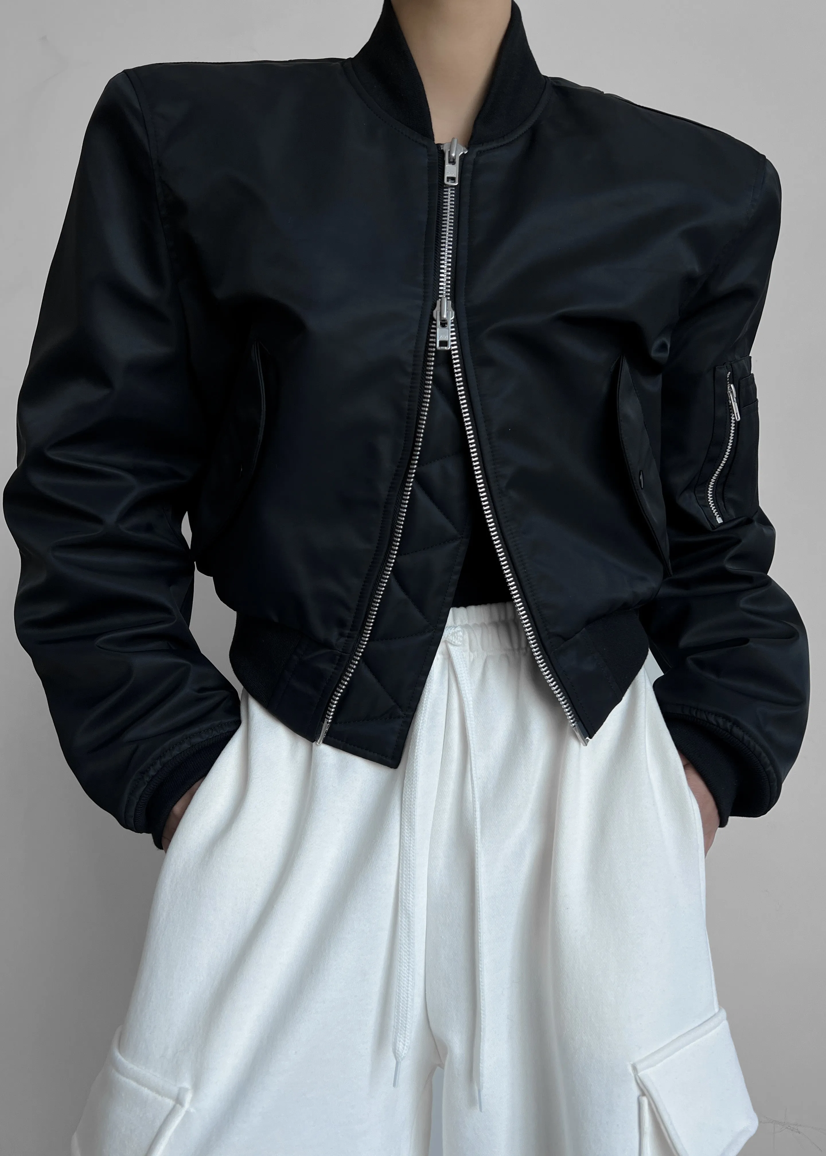Mati Cropped Padded Bomber - Black sold by Frankie Shop product image thumbnail 4
