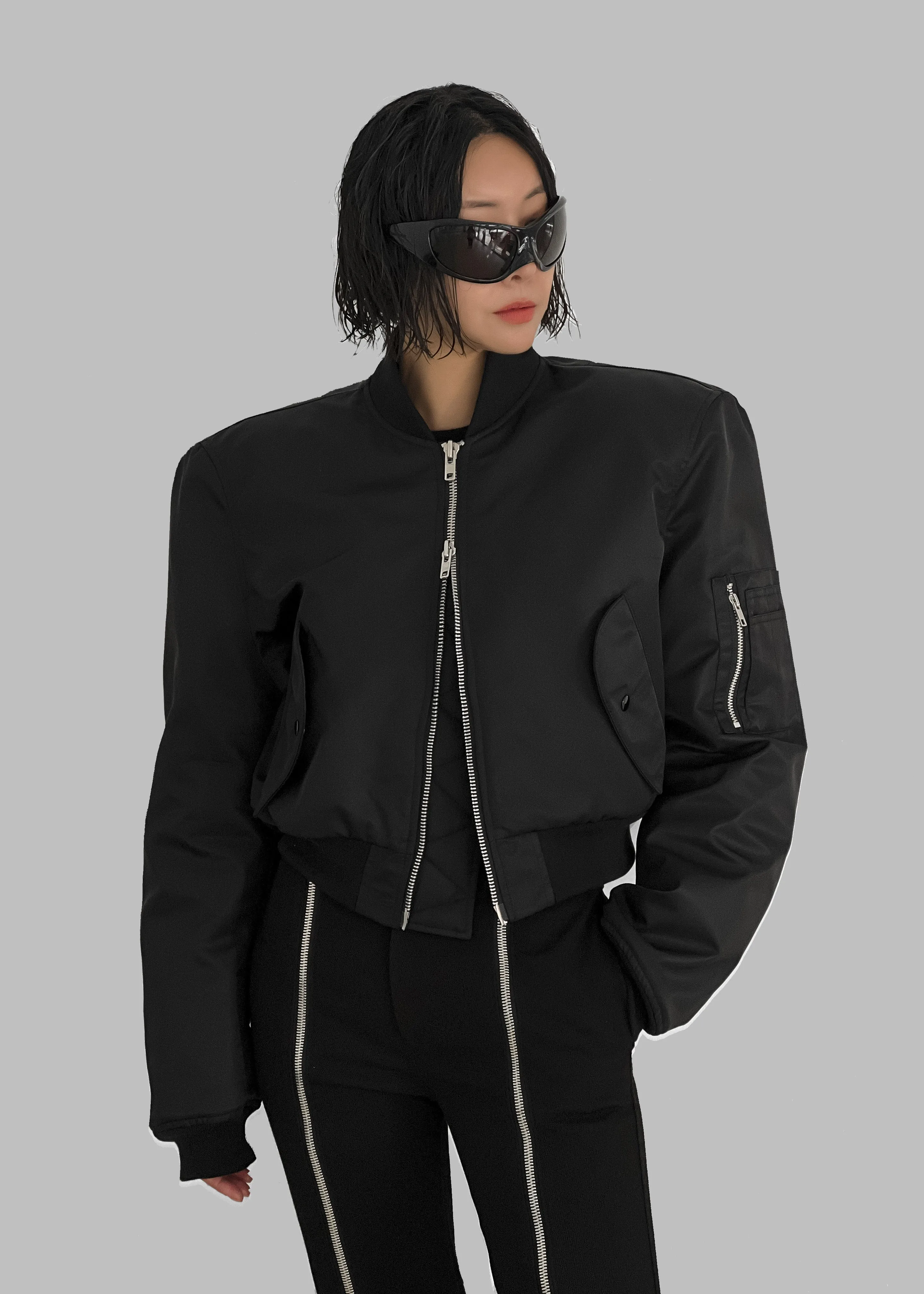Mati Cropped Padded Bomber - Black sold by Frankie Shop product image thumbnail 3