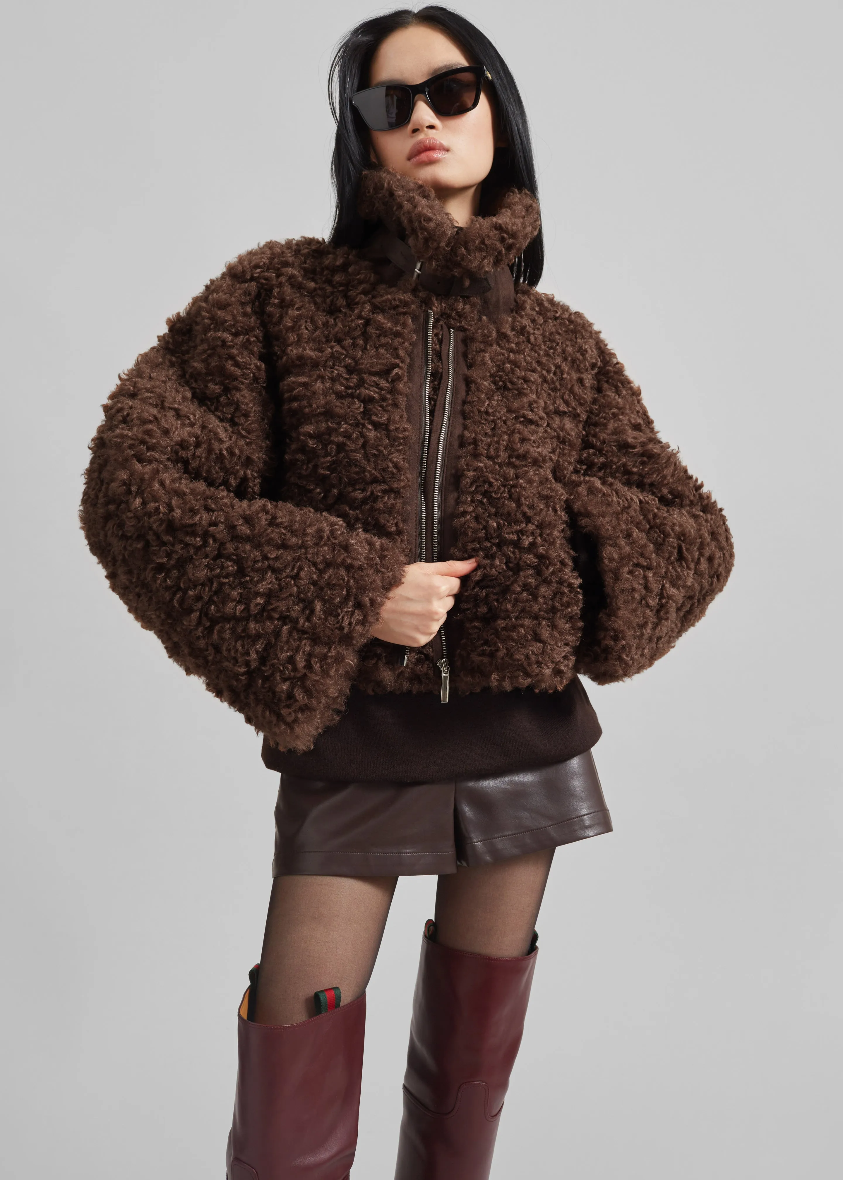 Skov Faux Shearling Jacket - Brown sold by Frankie Shop product image thumbnail 5