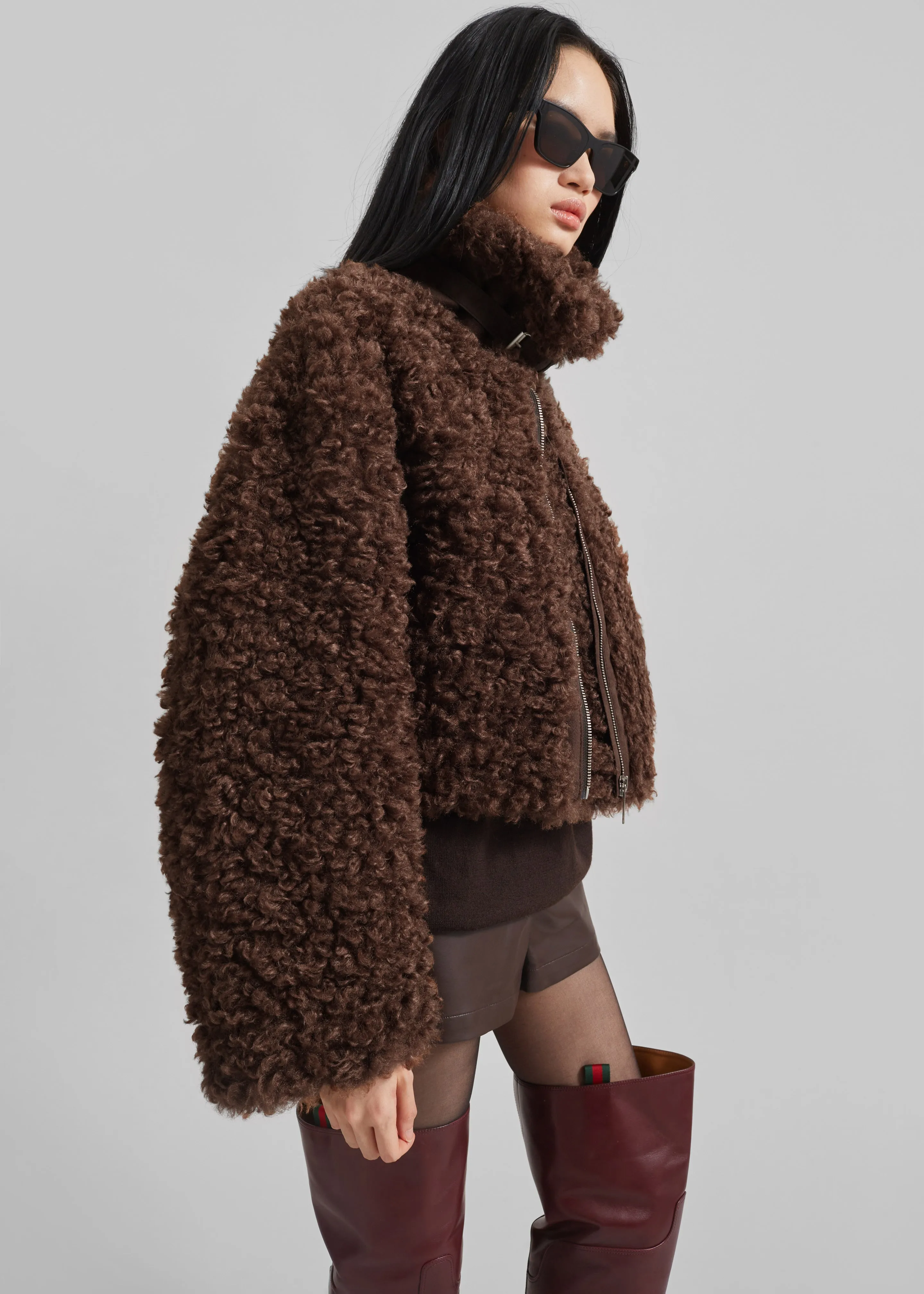 Skov Faux Shearling Jacket - Brown sold by Frankie Shop product image thumbnail 3