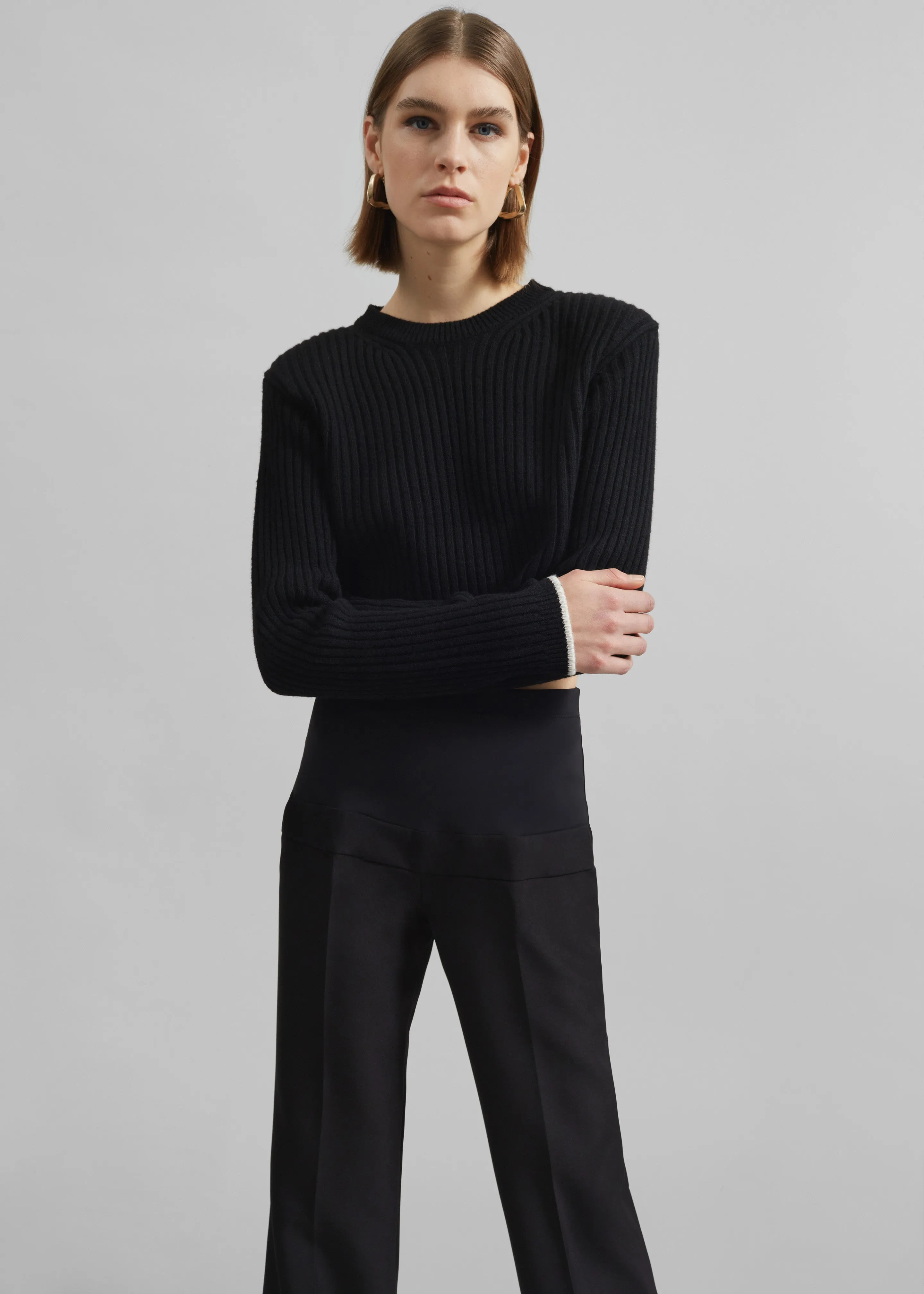 Ritsem Cropped Ribbed Wool Sweater - Black sold by Frankie Shop product image thumbnail 5