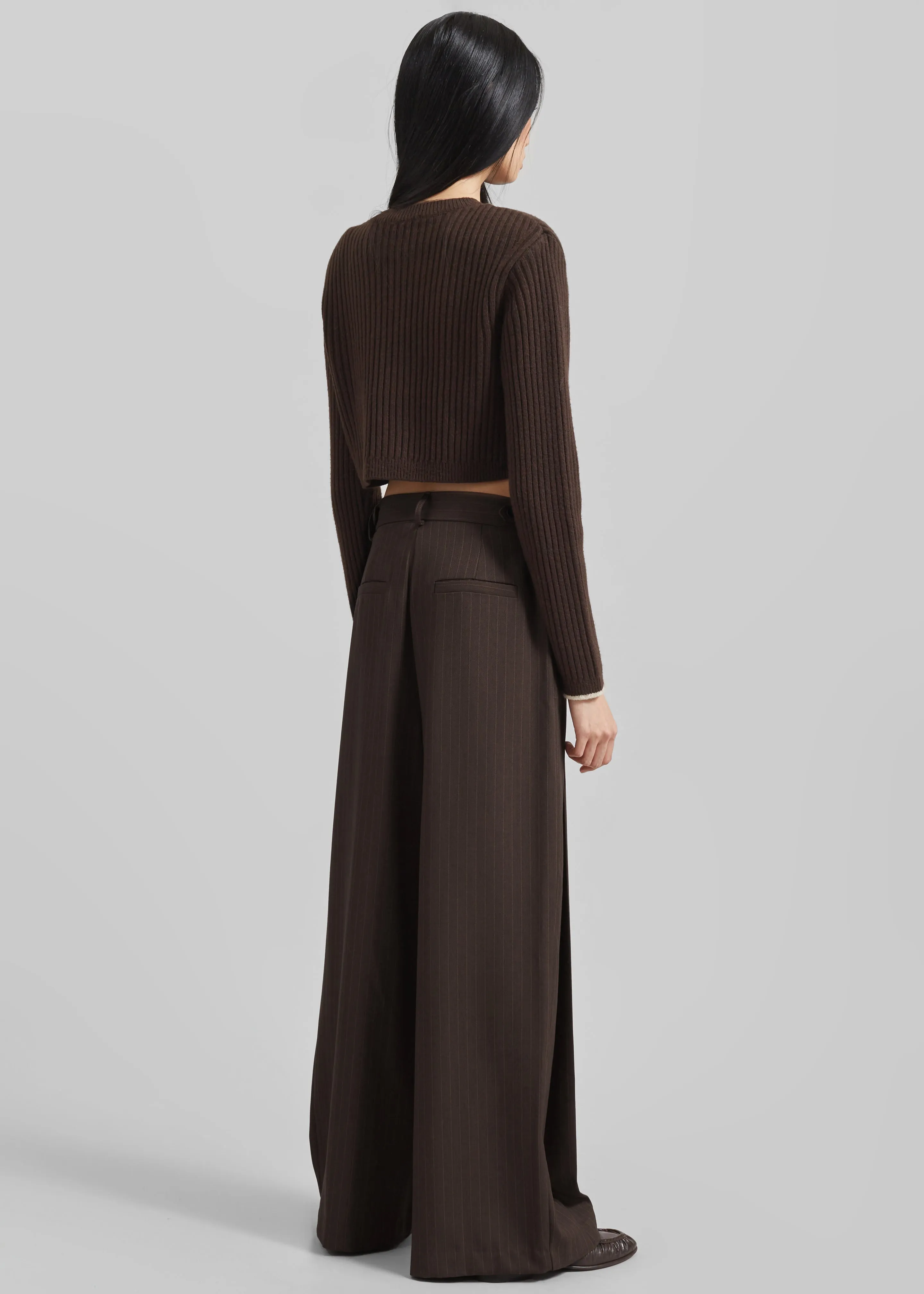 Ritsem Cropped Ribbed Wool Sweater - Dark Brown sold by Frankie Shop product image thumbnail 5