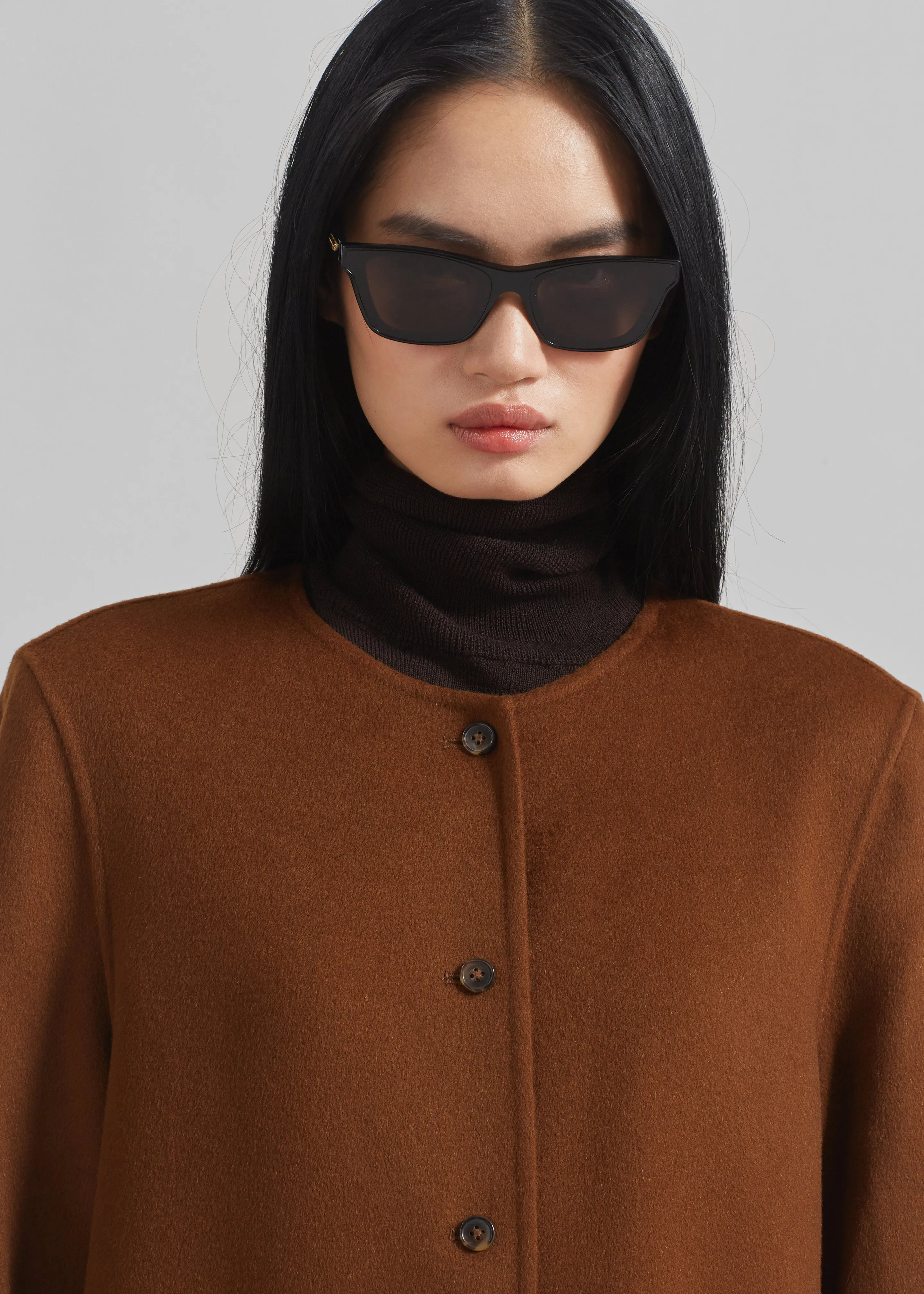 Loulou Studio Martil Long Coat - Wood sold by Frankie Shop product image thumbnail 4