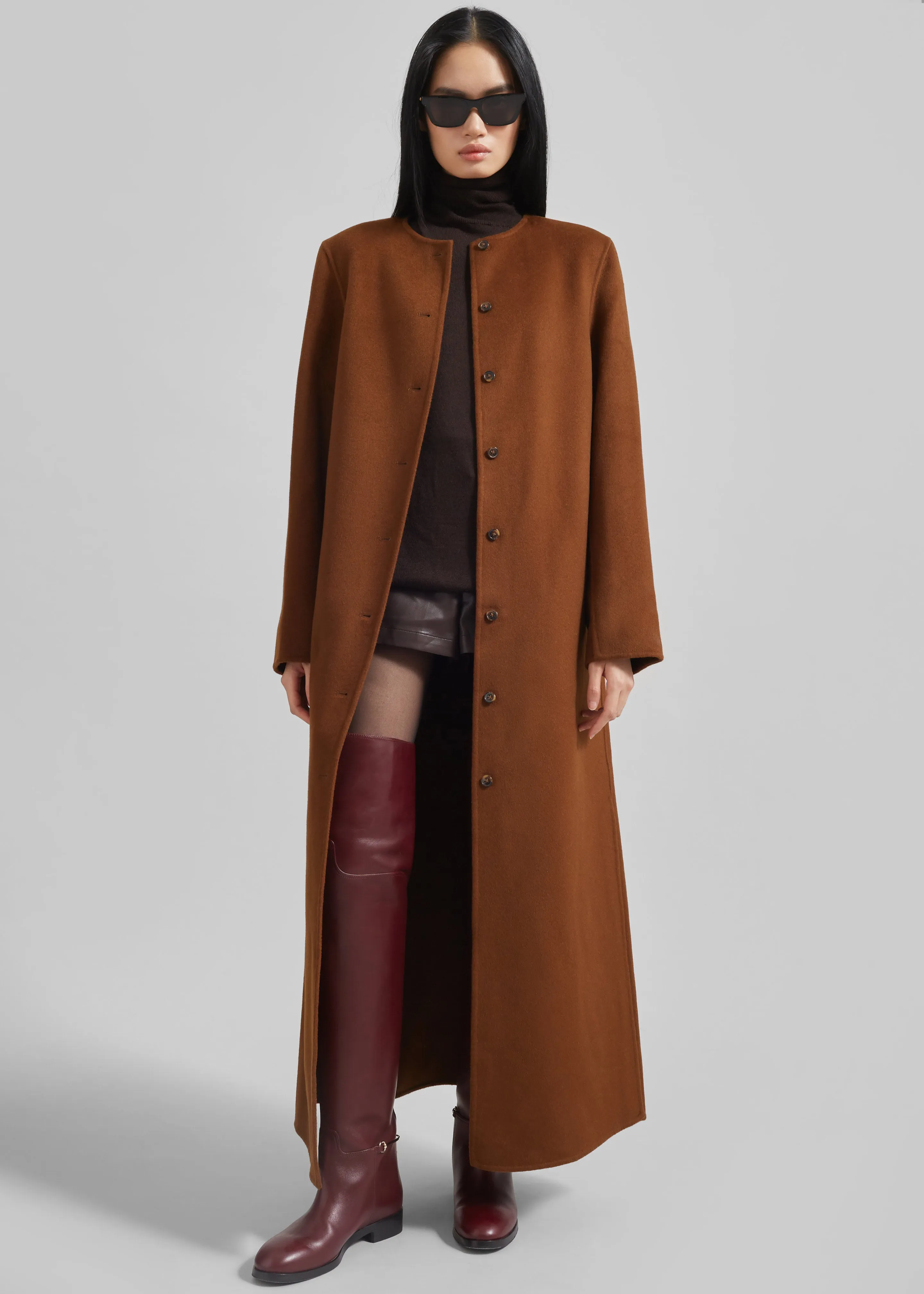 Loulou Studio Martil Long Coat - Wood sold by Frankie Shop product image thumbnail 5
