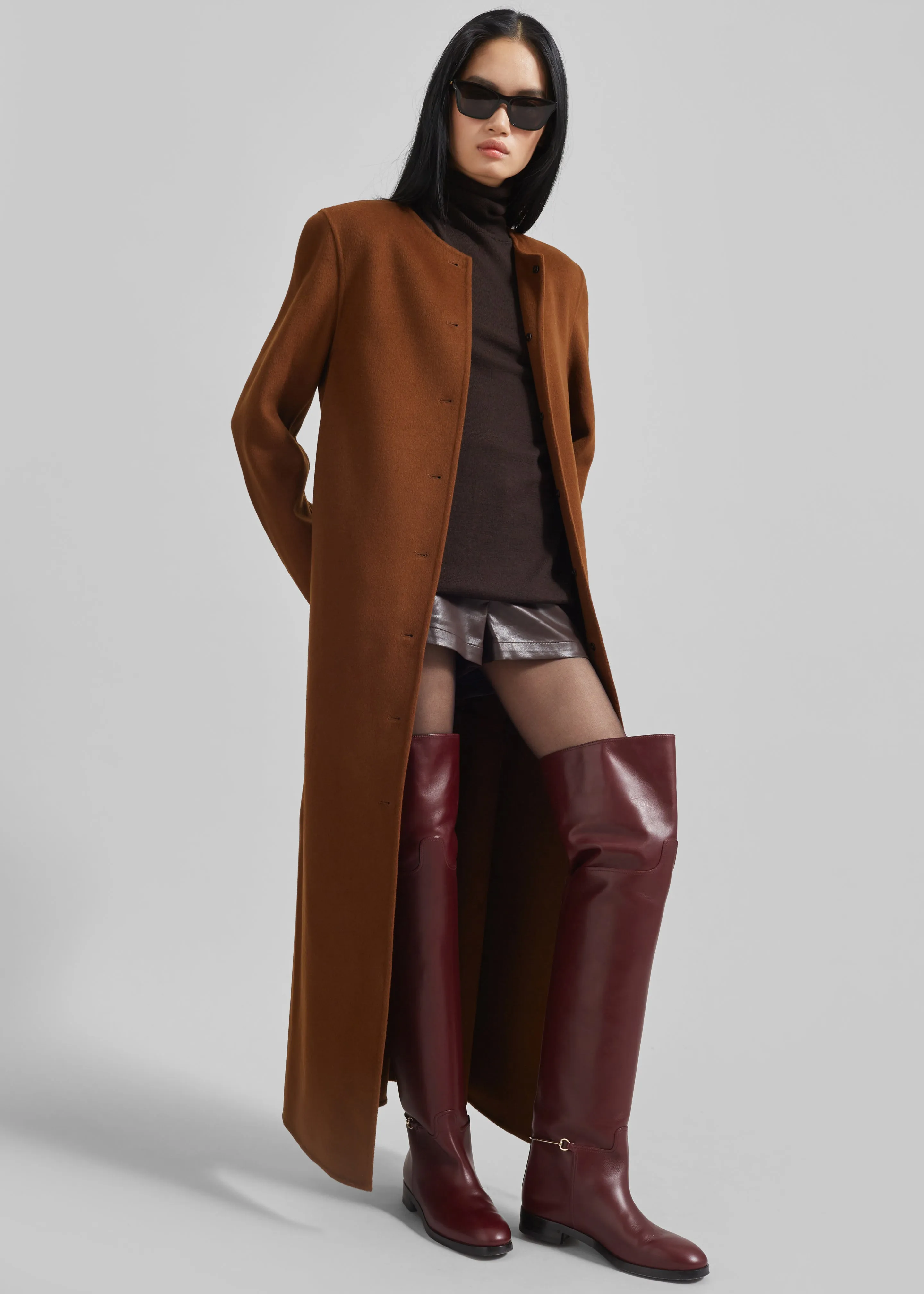 Loulou Studio Martil Long Coat - Wood sold by Frankie Shop product image thumbnail 3