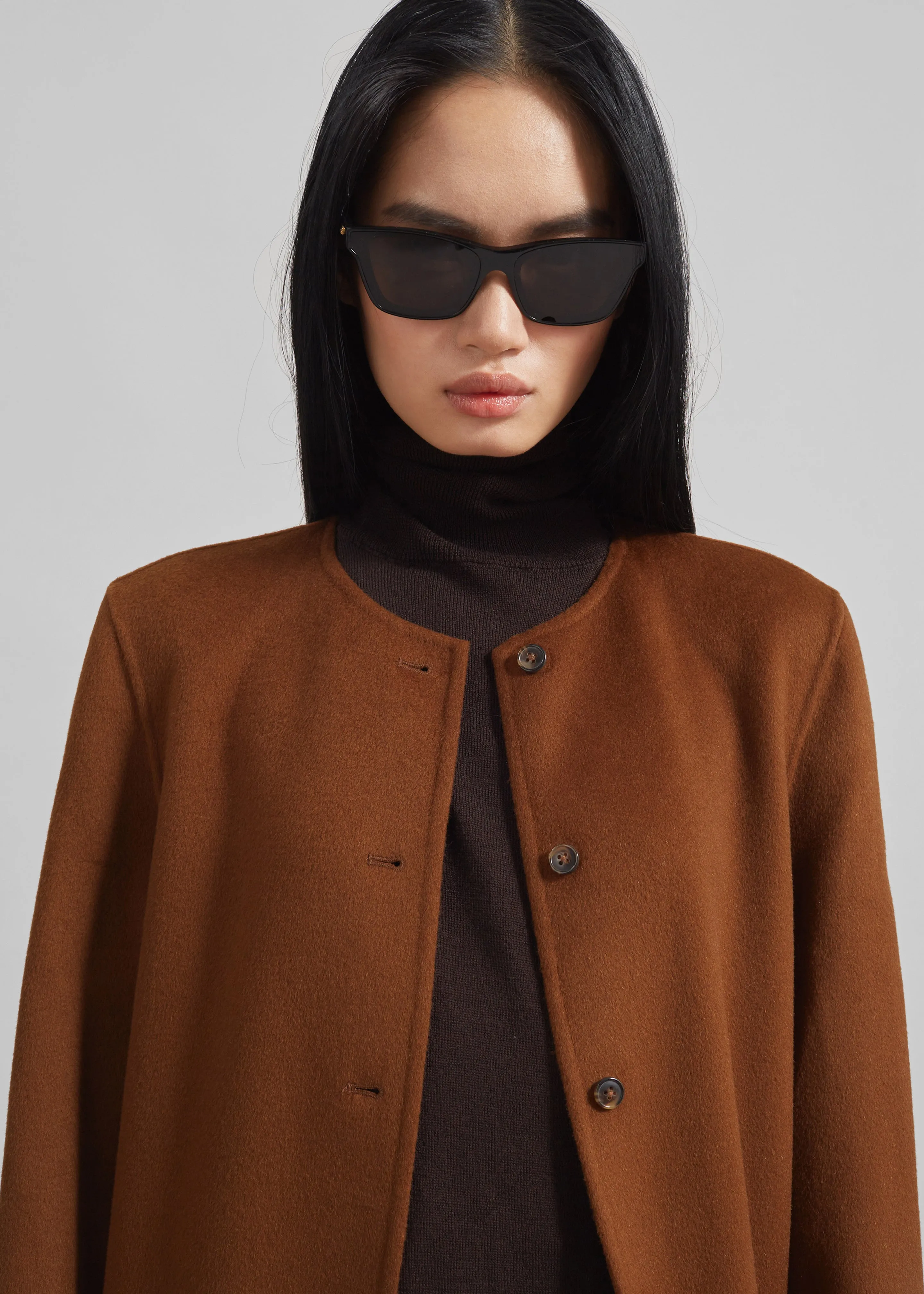 Loulou Studio Martil Long Coat - Wood sold by Frankie Shop product image thumbnail 2