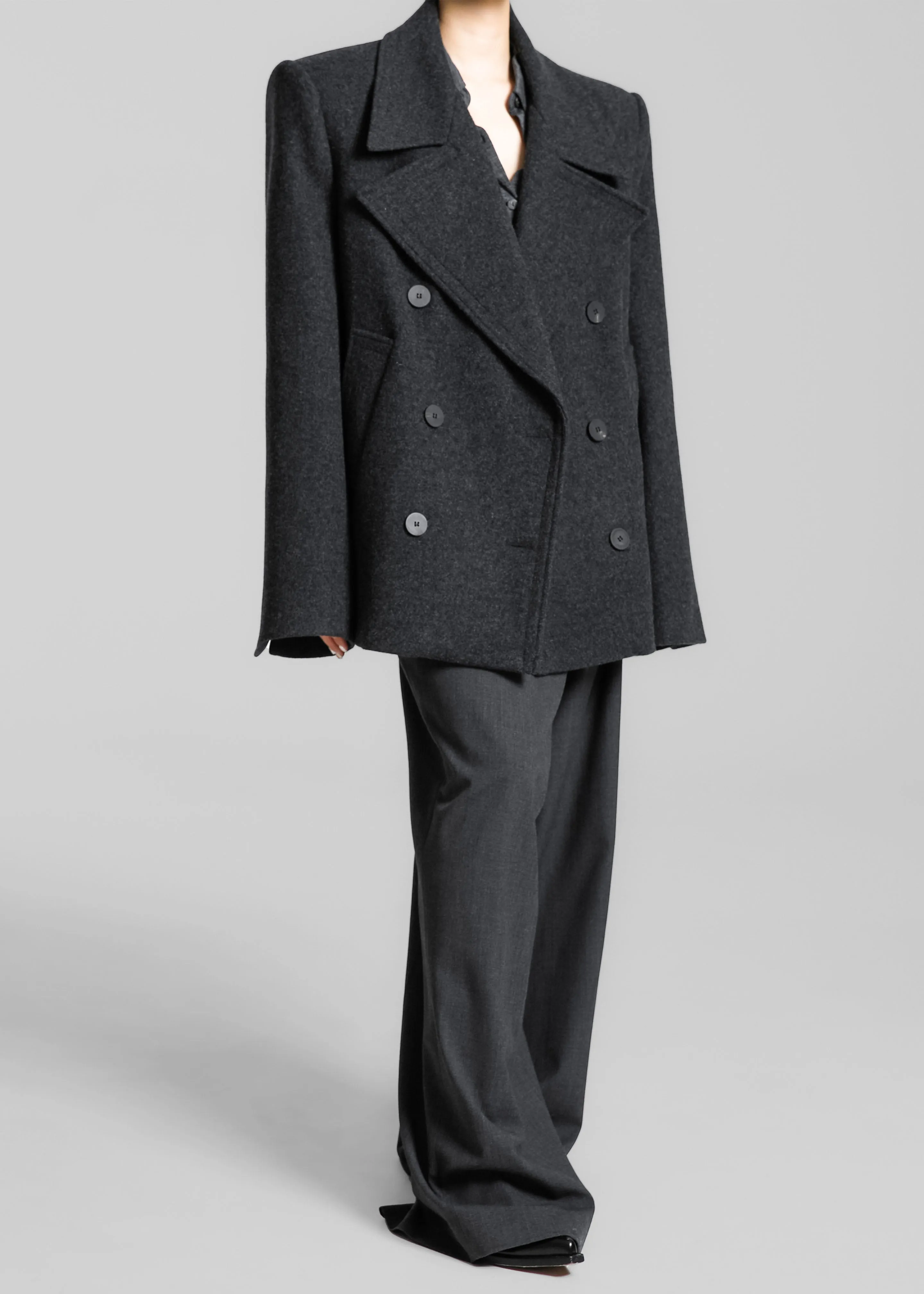 Creston Wool Peacoat - Charcoal sold by Frankie Shop product image thumbnail 5