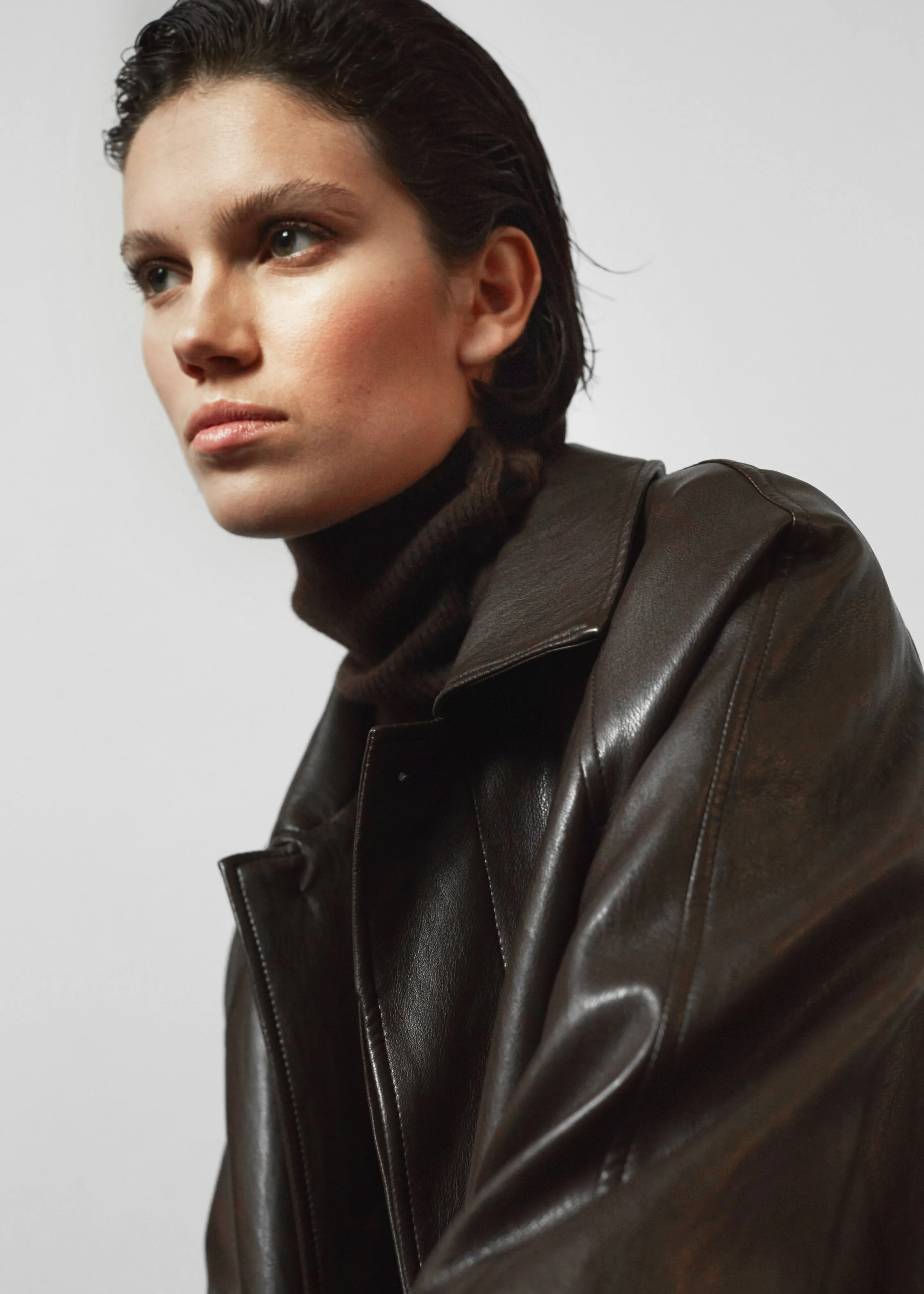 Skane Faux Leather Trench - Brown sold by Frankie Shop product image thumbnail 3