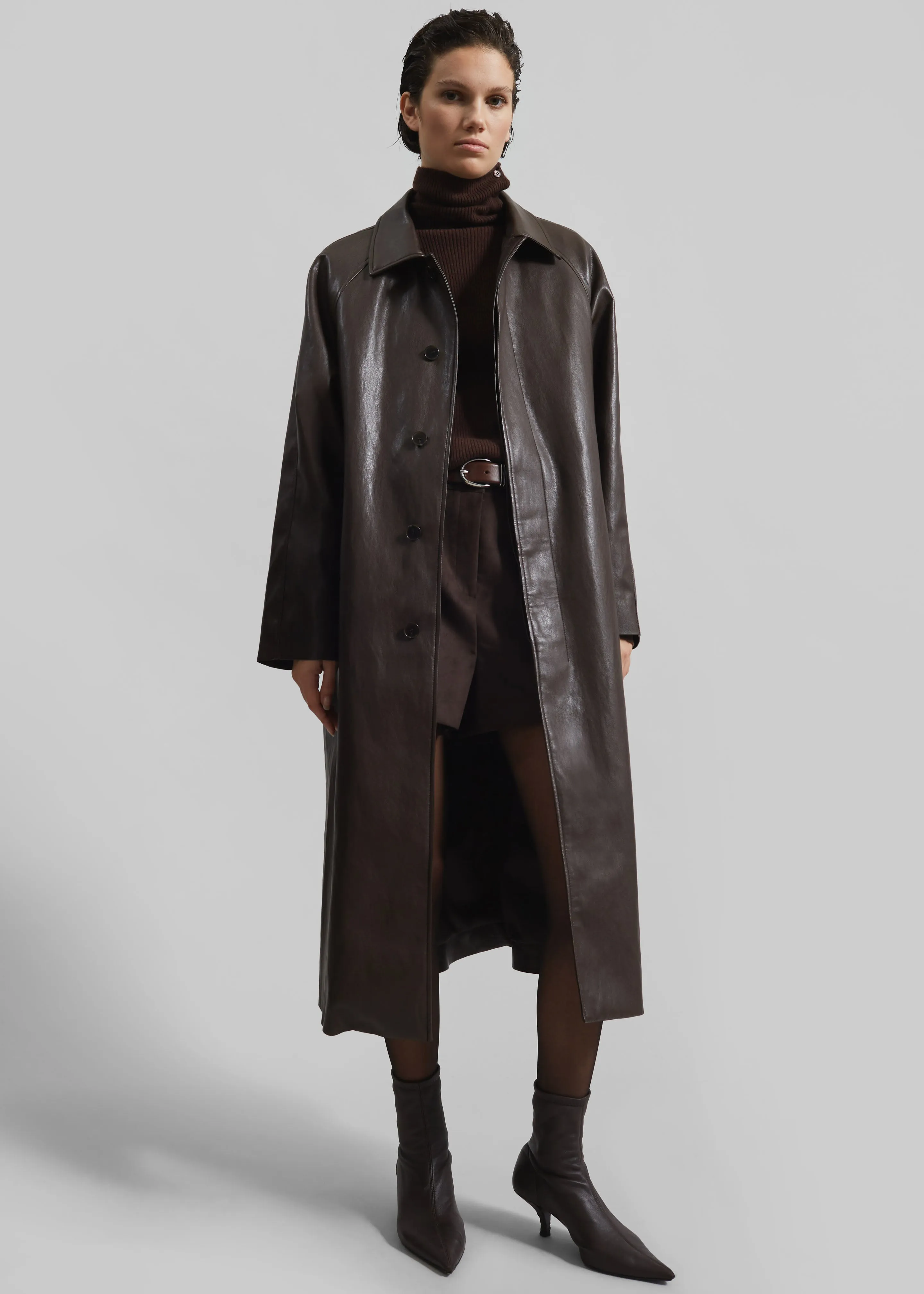 Skane Faux Leather Trench - Brown sold by Frankie Shop product image thumbnail 4