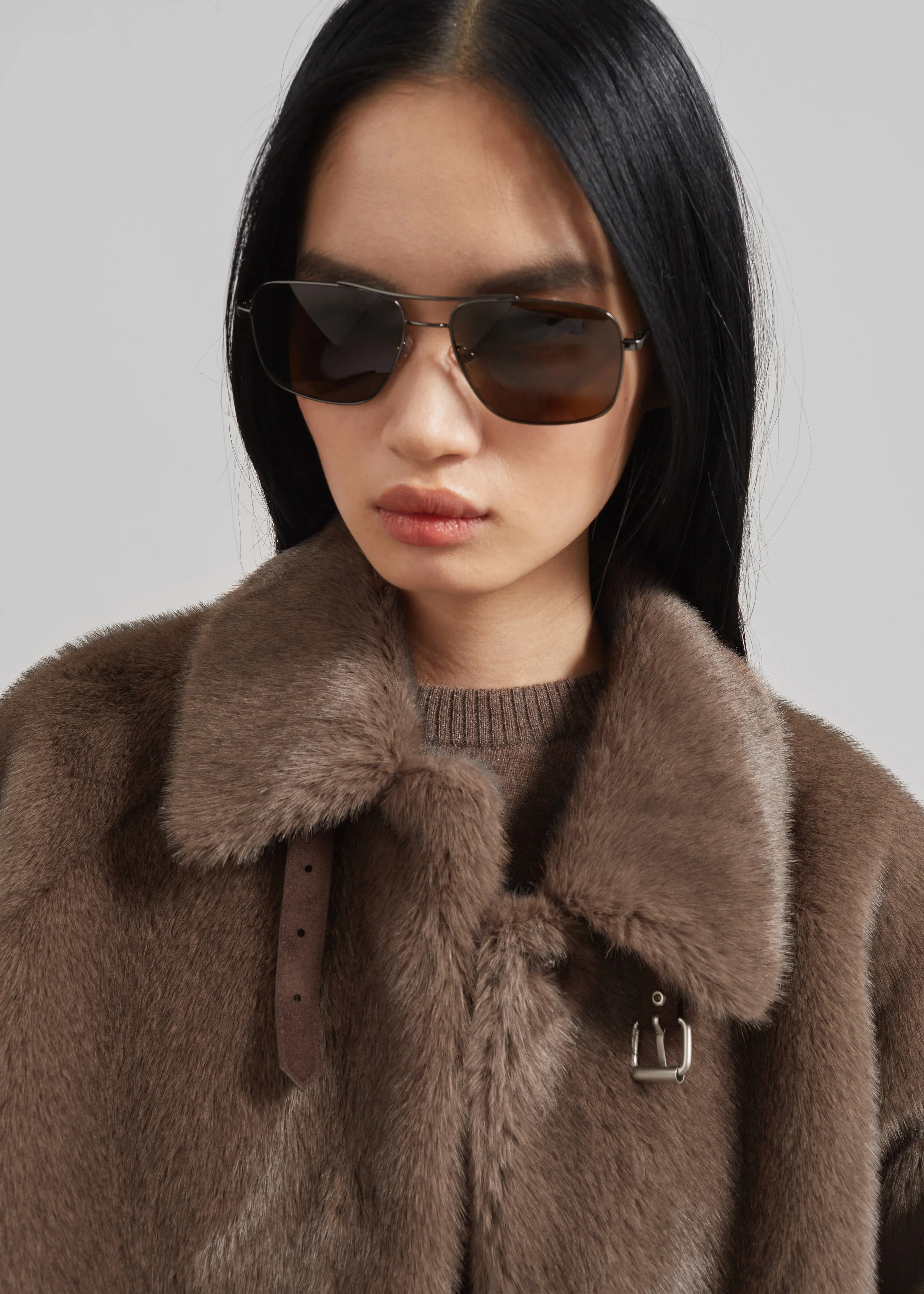 Senja Faux Fur Jacket - Brown sold by Frankie Shop product image thumbnail 2