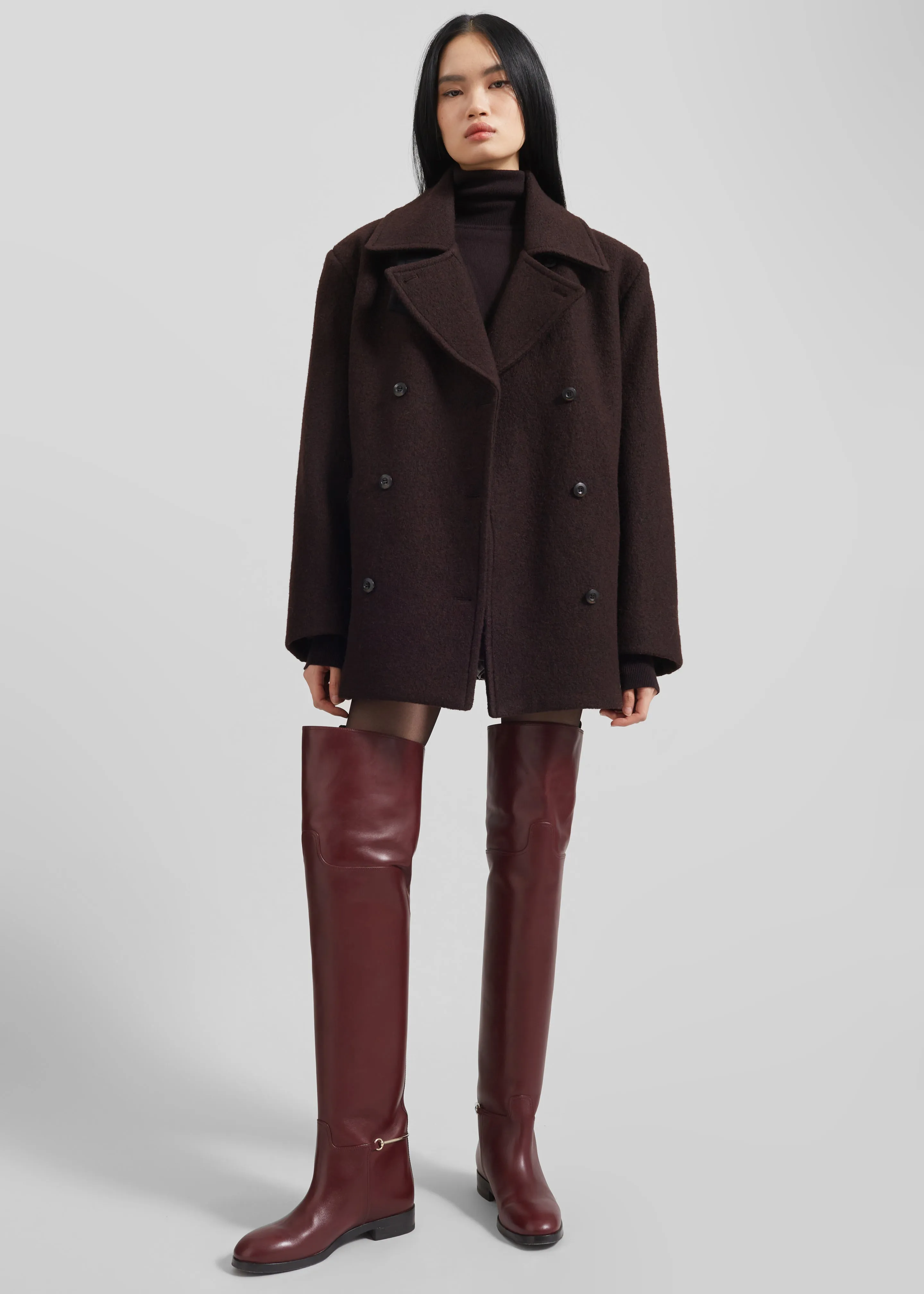 Hallen Double Breasted Wool Coat - Brown sold by Frankie Shop product image thumbnail 5