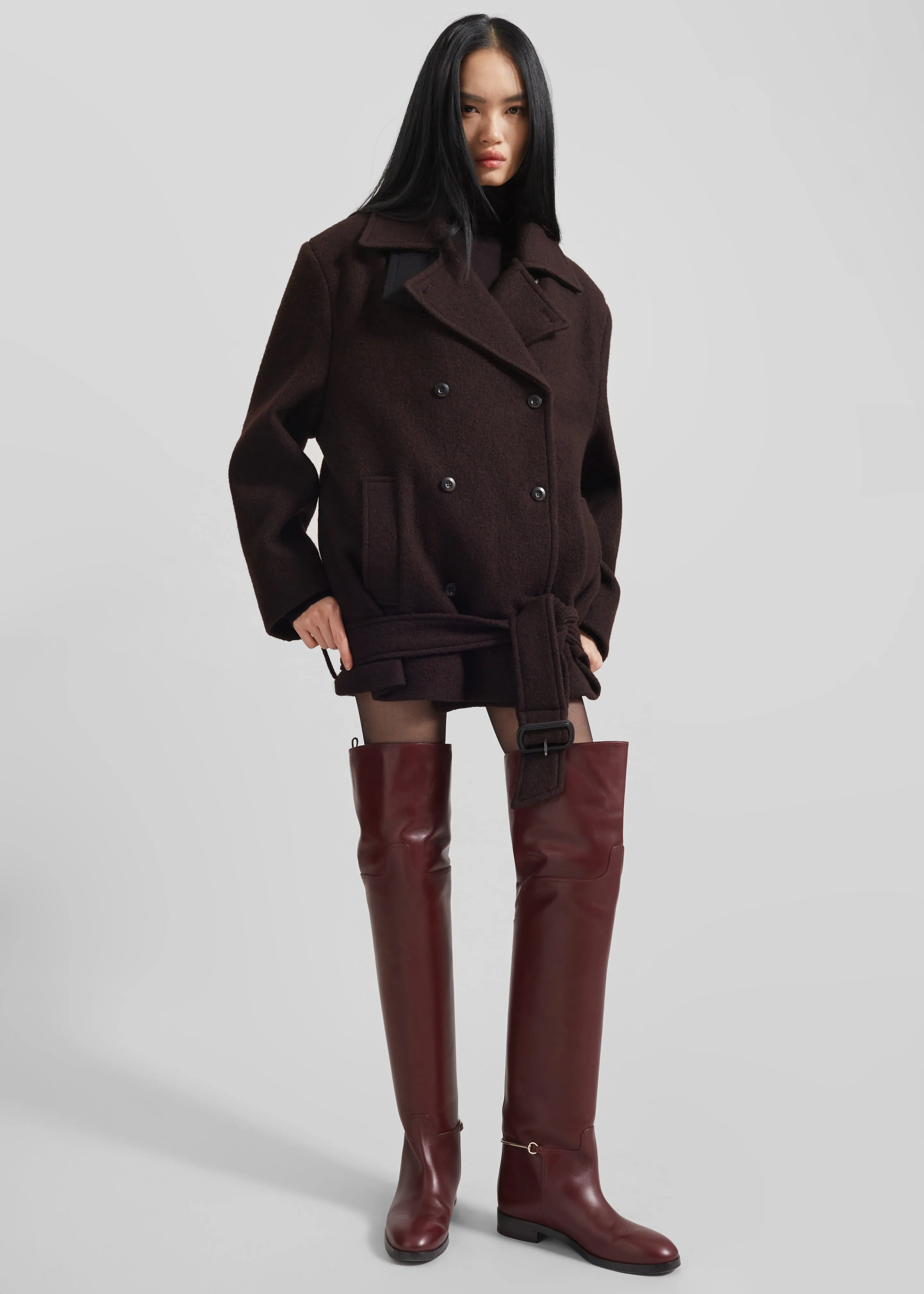Hallen Double Breasted Wool Coat - Brown sold by Frankie Shop product image thumbnail 2
