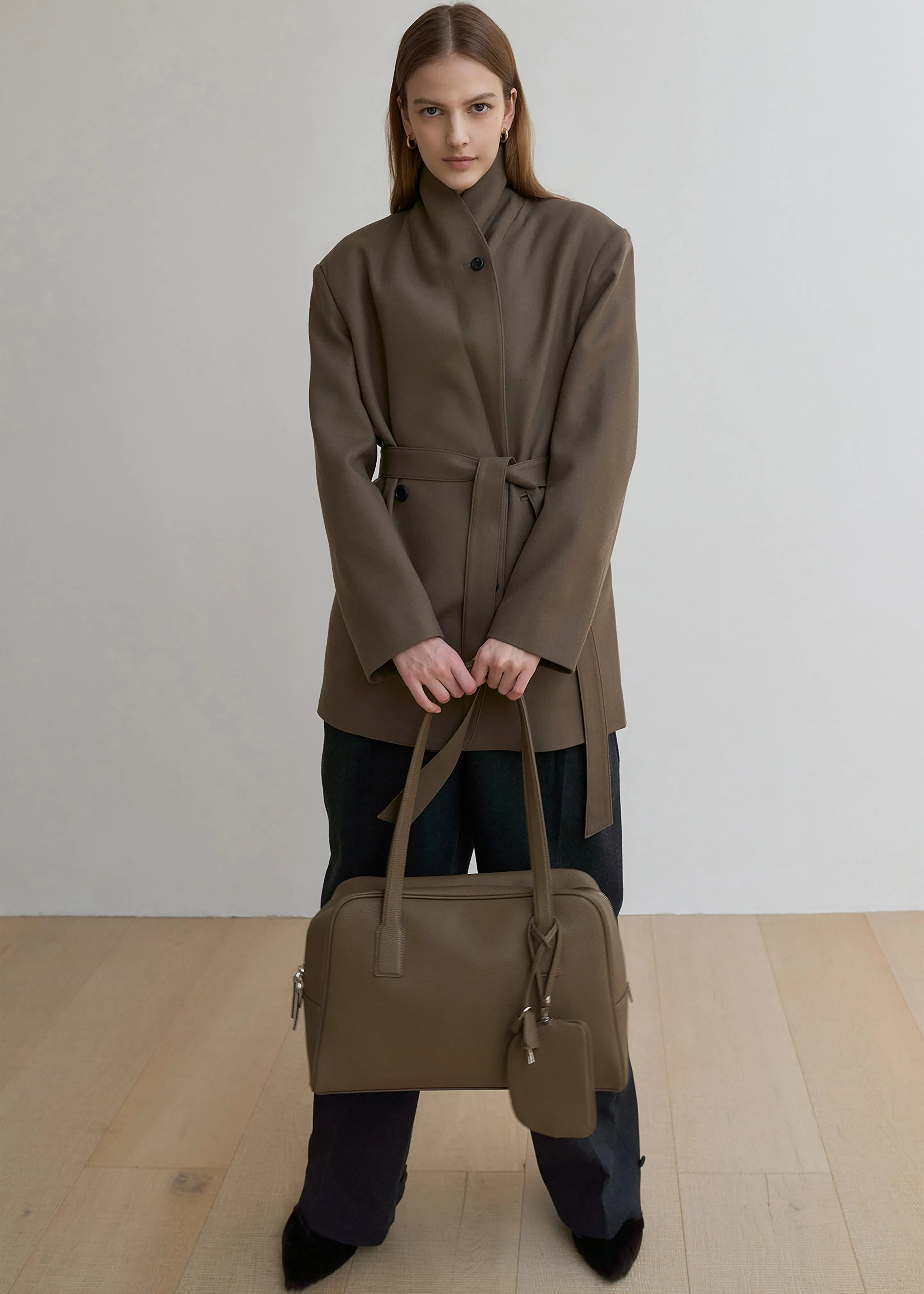 Noho Leather Shoulder Bag - Taupe sold by Frankie Shop product image thumbnail 4