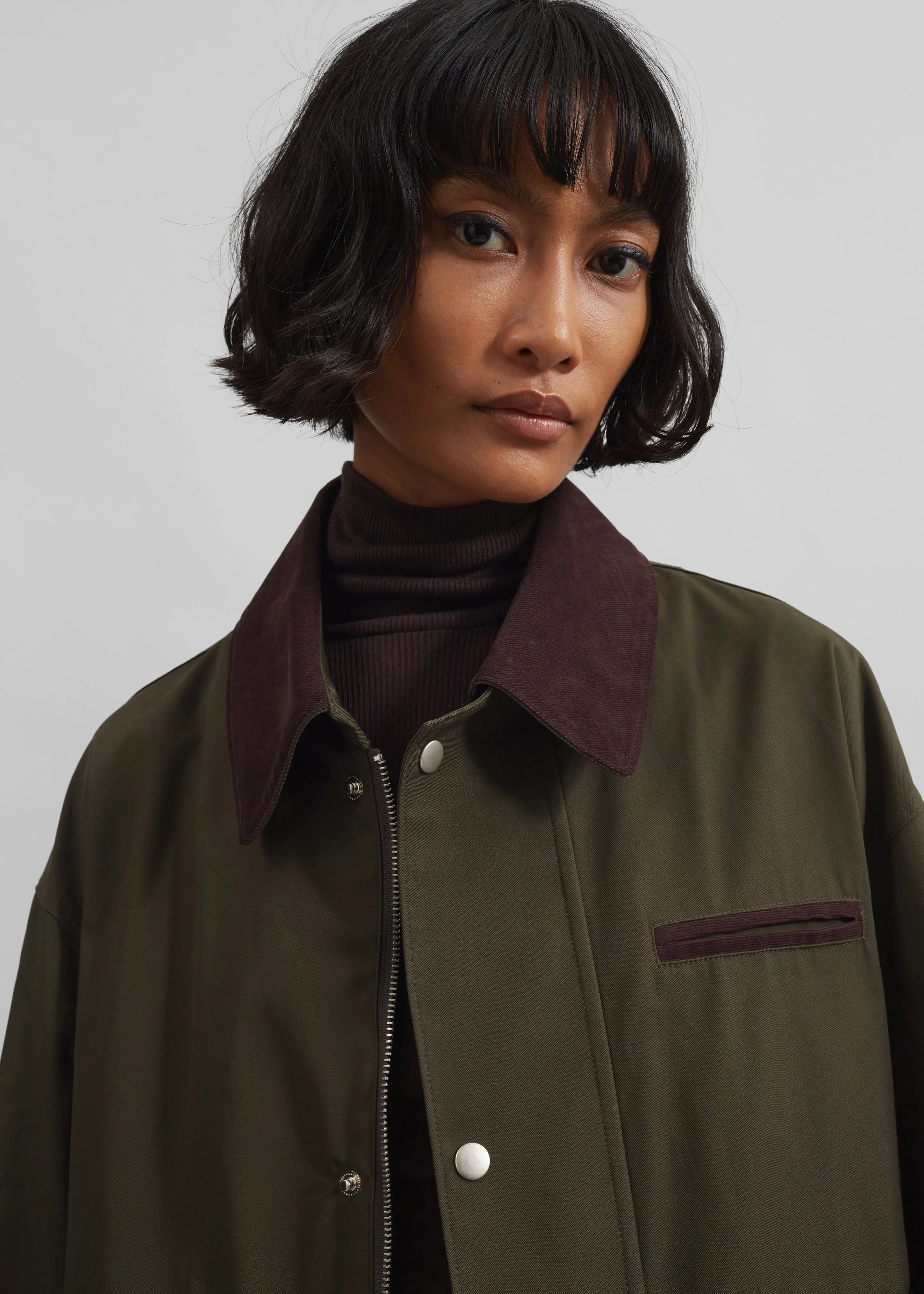 Norven Contrast Collar Utility Jacket - Khaki sold by Frankie Shop product image thumbnail 4