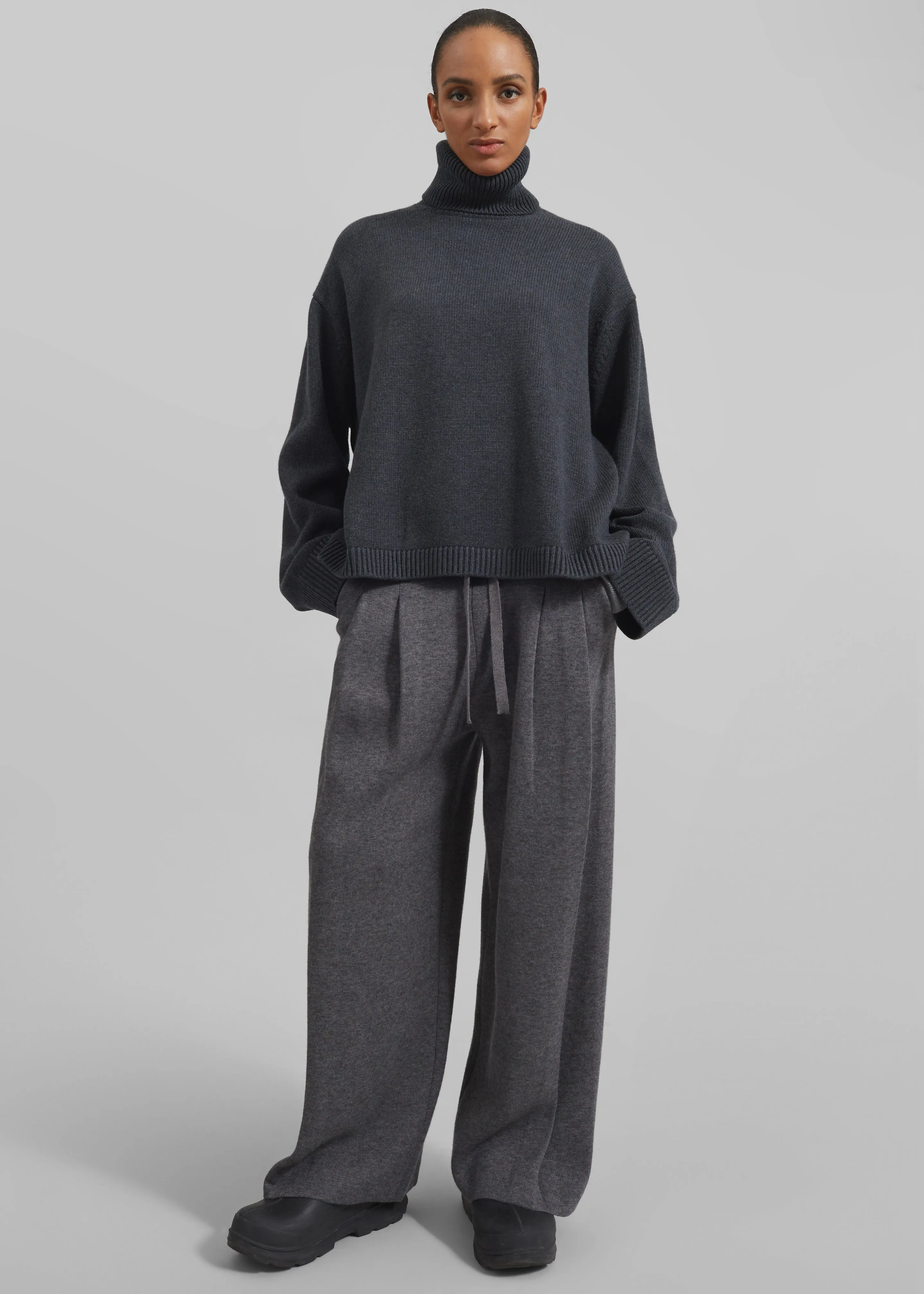 Holkham Pleated Knit Pants - Dark Grey sold by Frankie Shop product image thumbnail 2