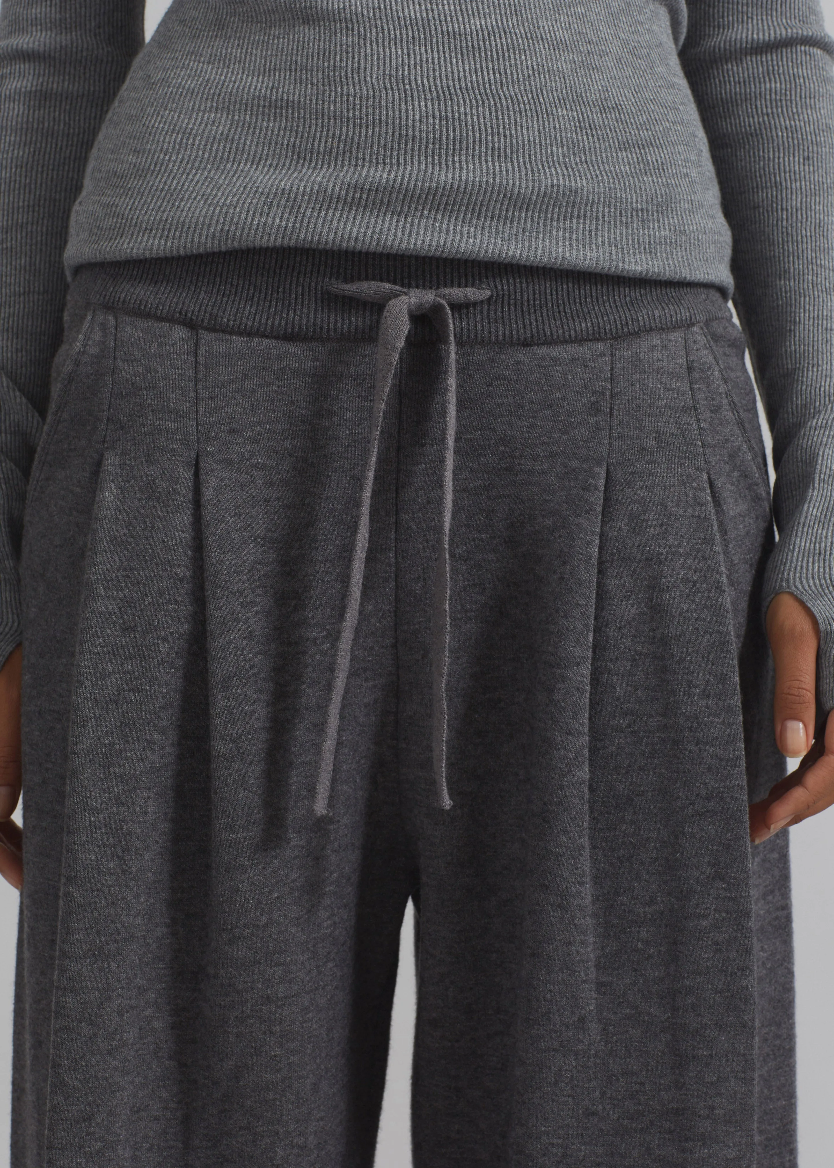 Holkham Pleated Knit Pants - Dark Grey sold by Frankie Shop product image thumbnail 3