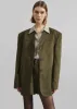 Merida Faux Suede Blazer - Khaki sold by Frankie Shop