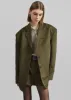 Merida Faux Suede Blazer - Khaki sold by Frankie Shop