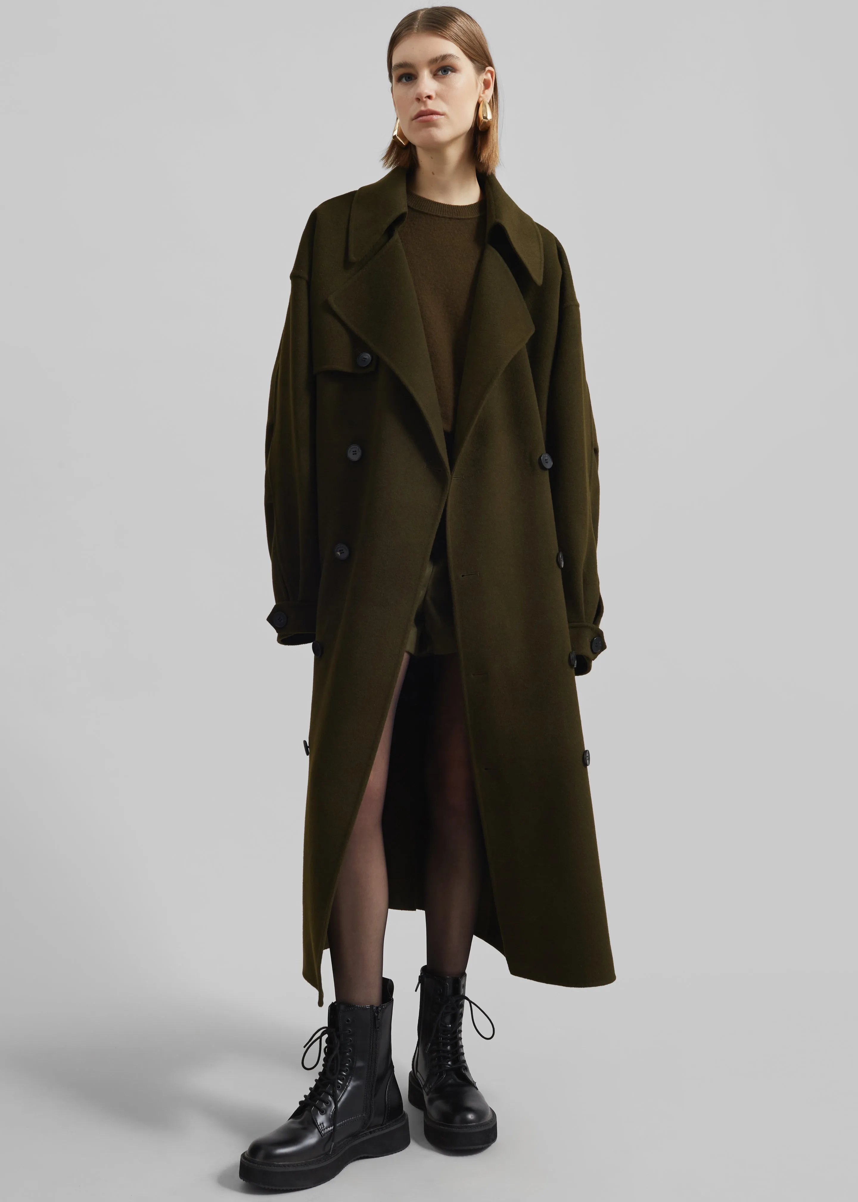 Mavis Long Coat - Khaki sold by Frankie Shop product image thumbnail 5