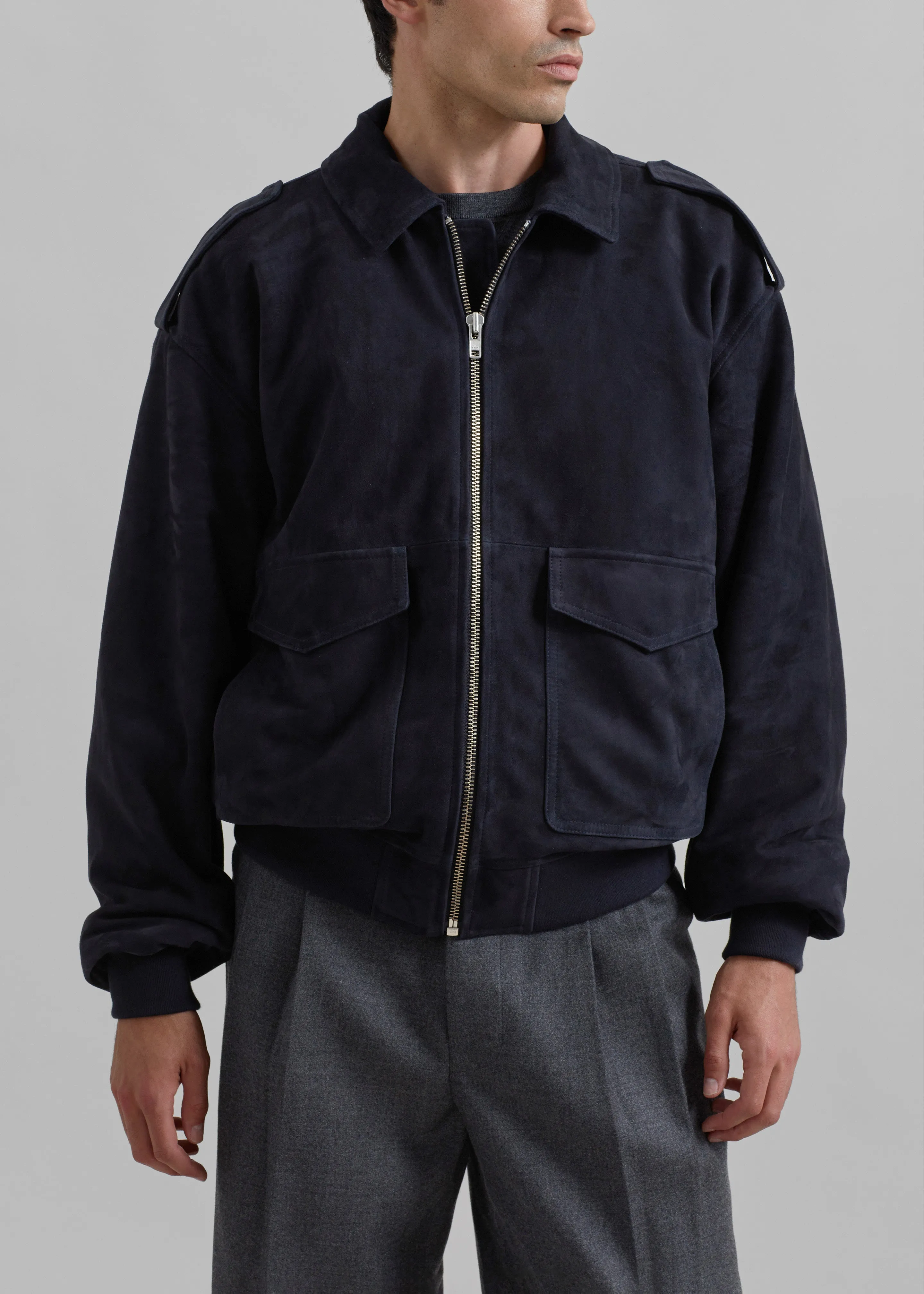 Viper Suede Jacket - Navy sold by Frankie Shop product image thumbnail 3