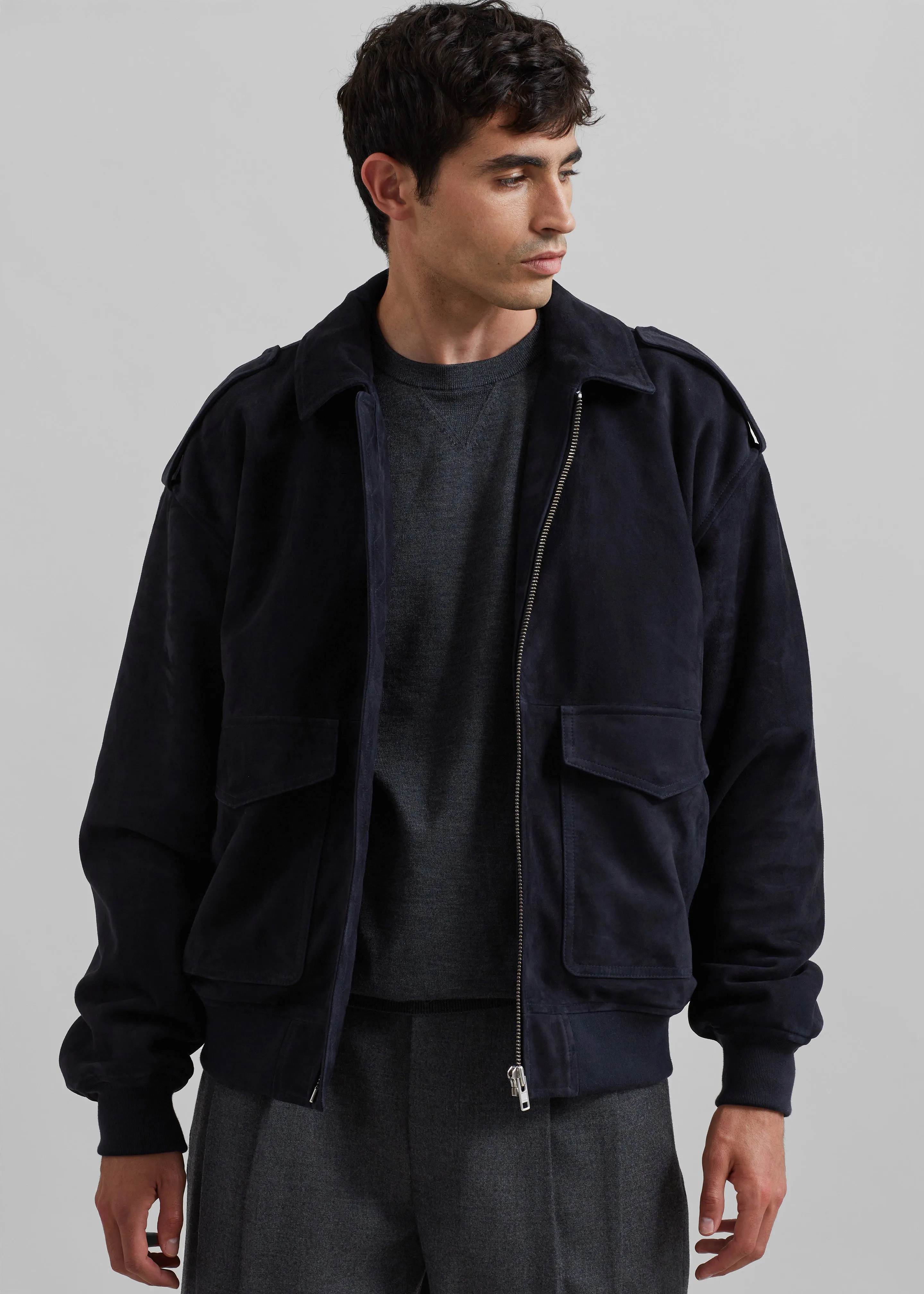 Viper Suede Jacket - Navy sold by Frankie Shop product image thumbnail 4