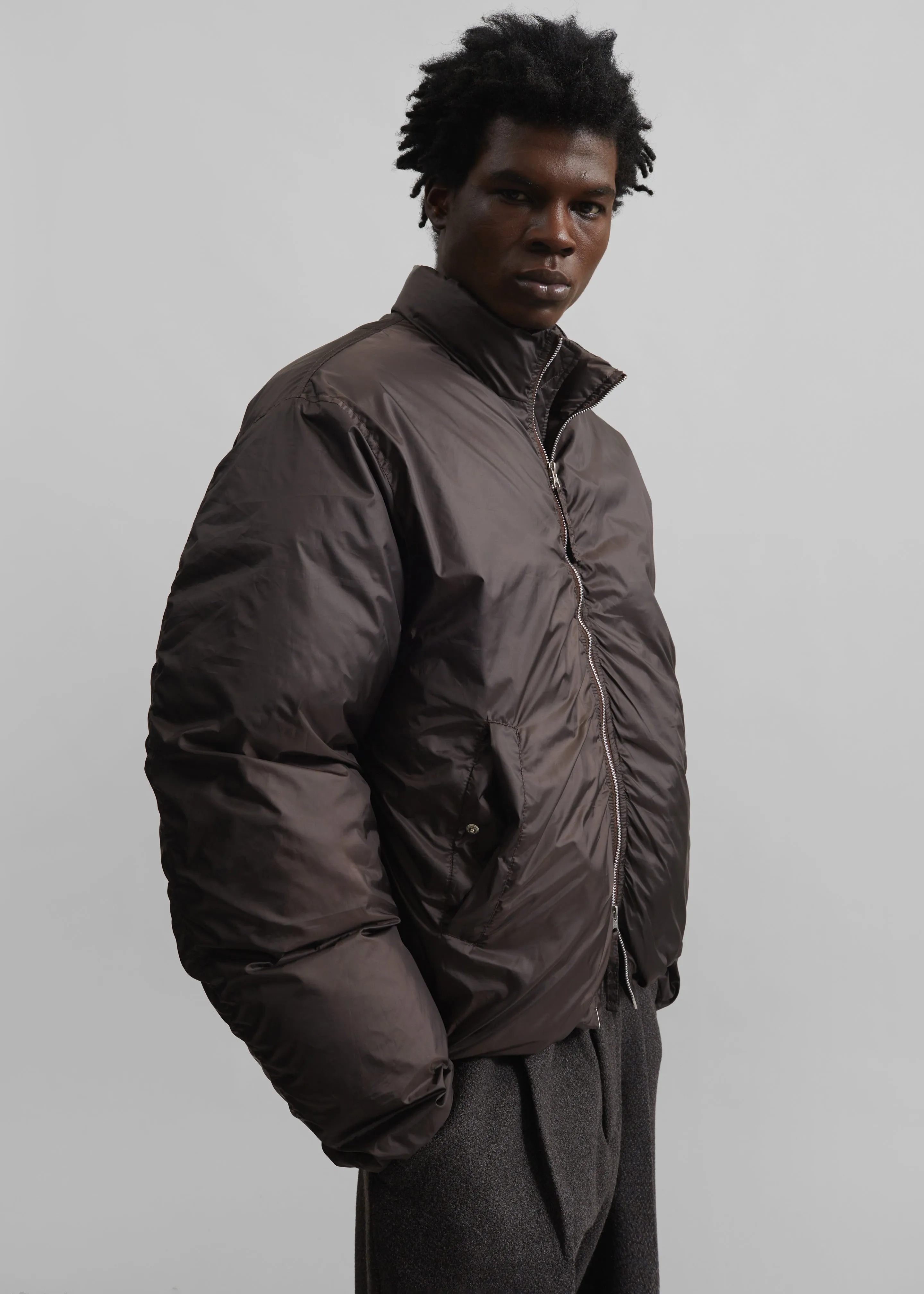 Delft Padded Bomber Jacket - Brown sold by Frankie Shop