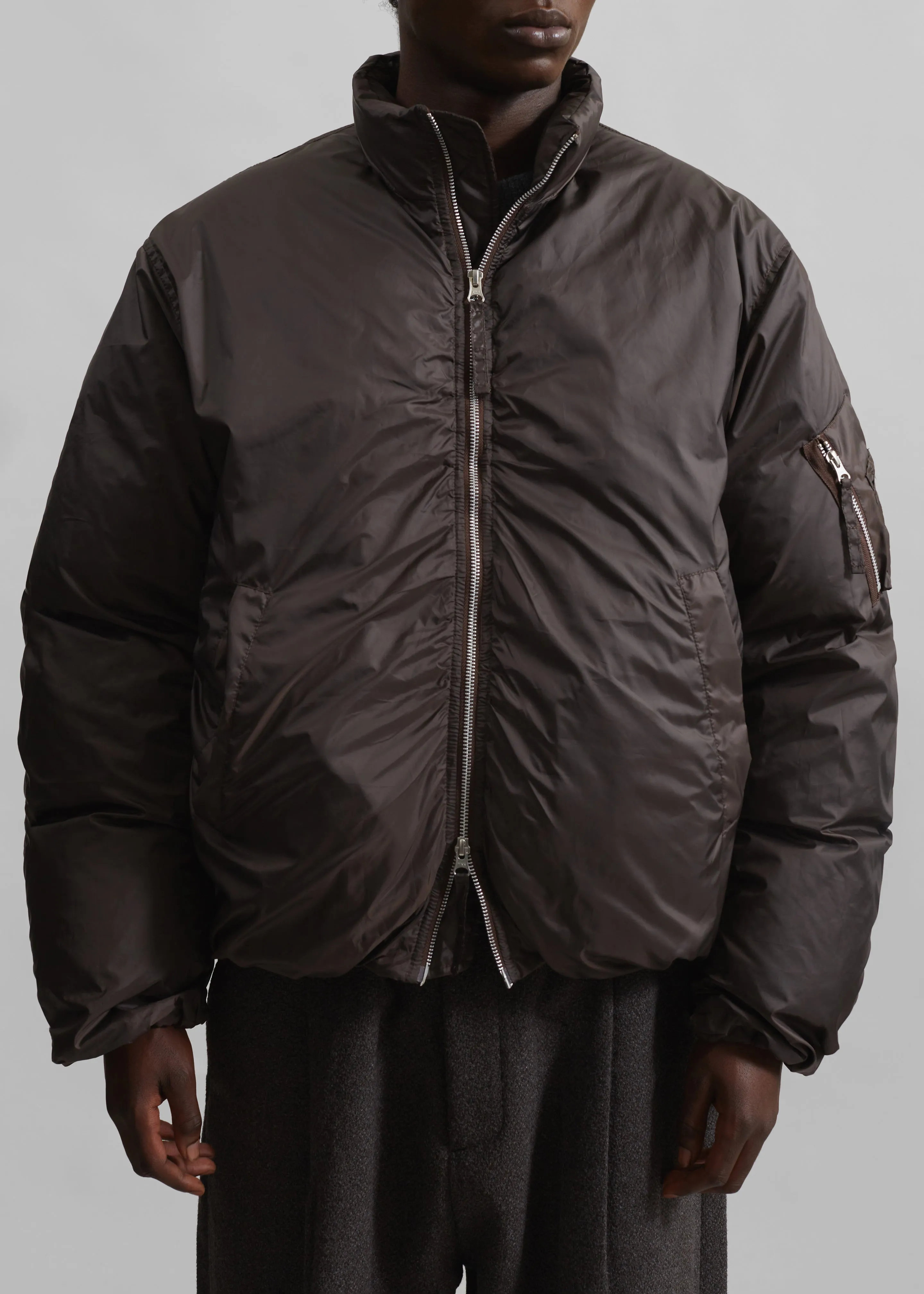 Delft Padded Bomber Jacket - Brown sold by Frankie Shop product image thumbnail 3