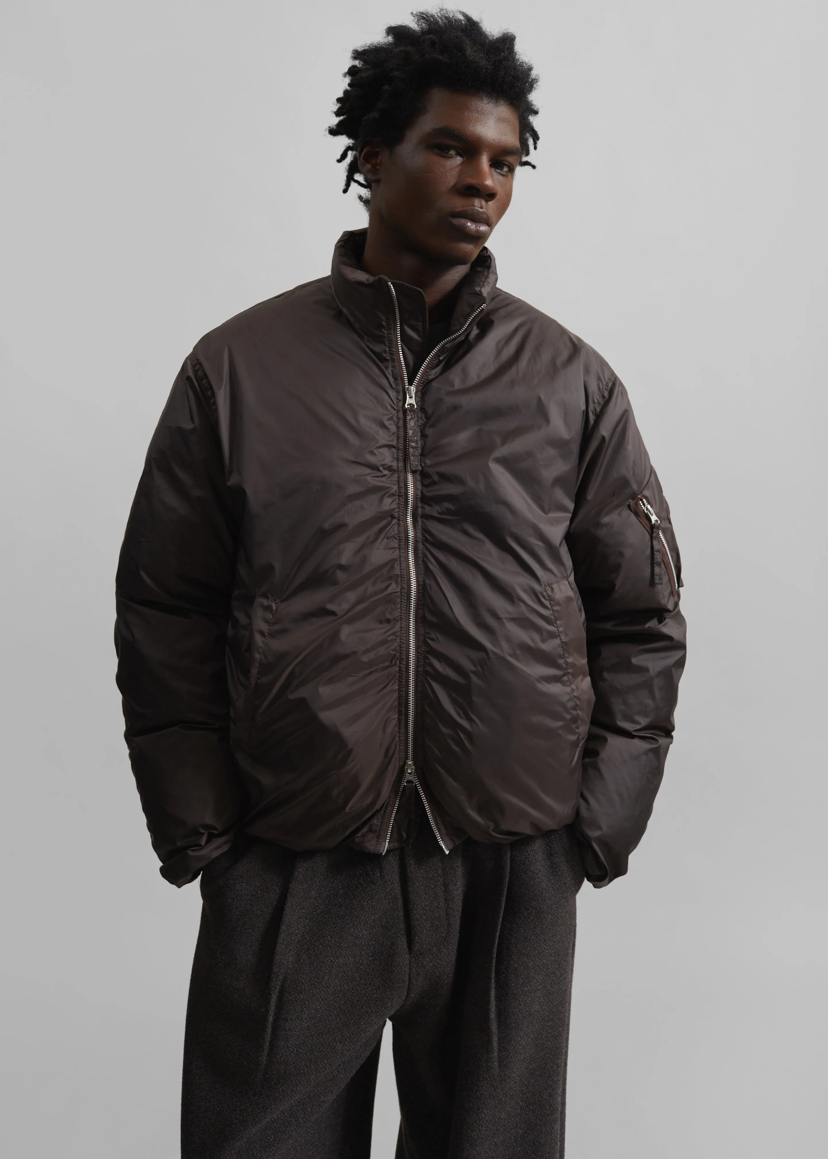 Delft Padded Bomber Jacket - Brown sold by Frankie Shop product image thumbnail 4