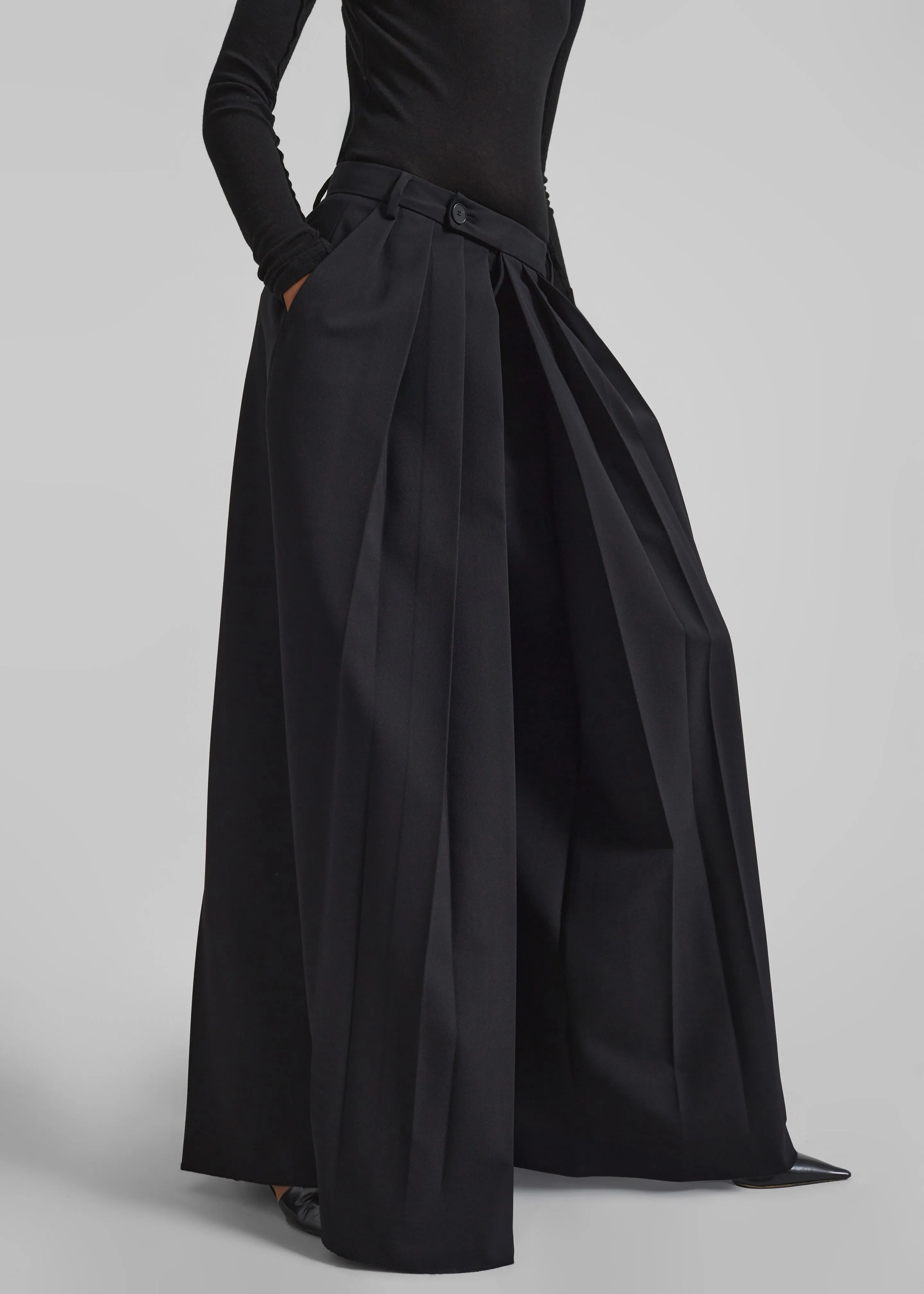 Norska Pleated Wrap Trousers - Black sold by Frankie Shop product image thumbnail 5