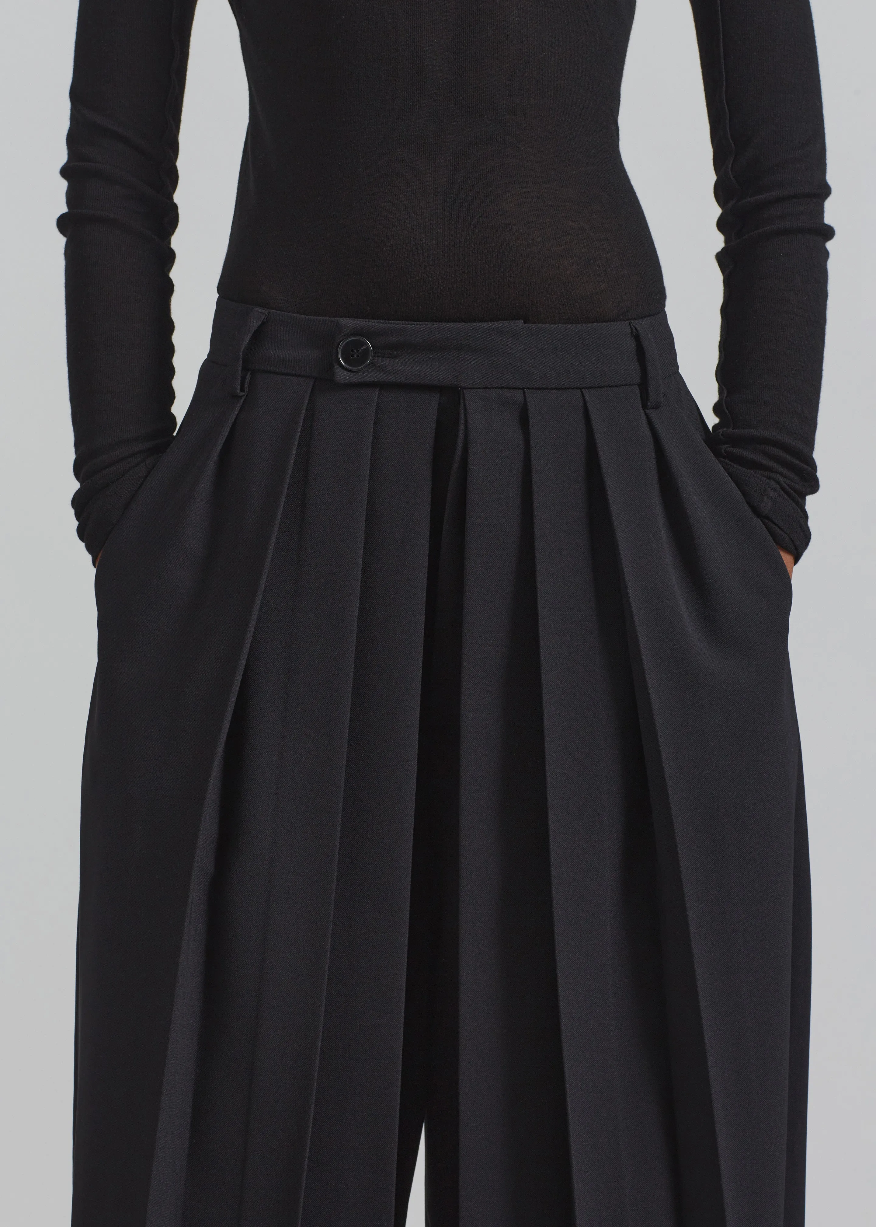 Norska Pleated Wrap Trousers - Black sold by Frankie Shop product image thumbnail 3