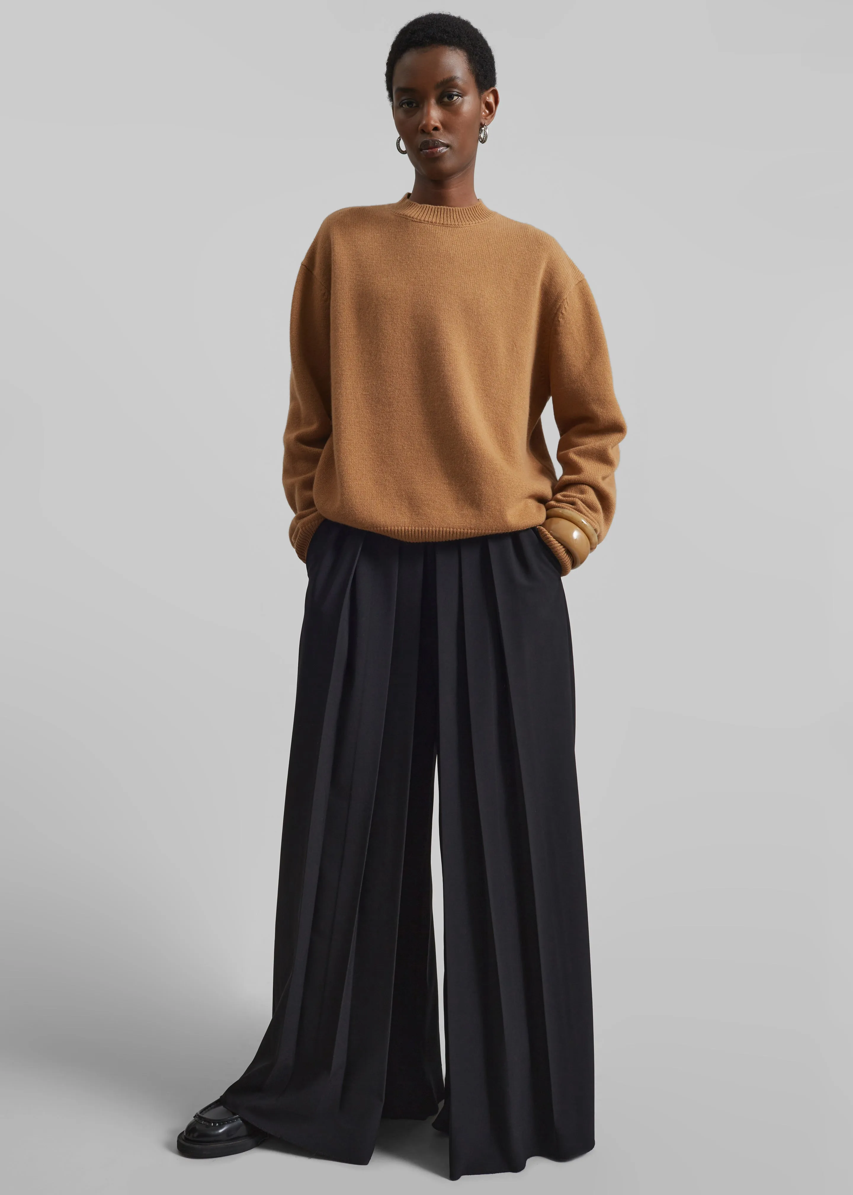 Norska Pleated Wrap Trousers - Black sold by Frankie Shop