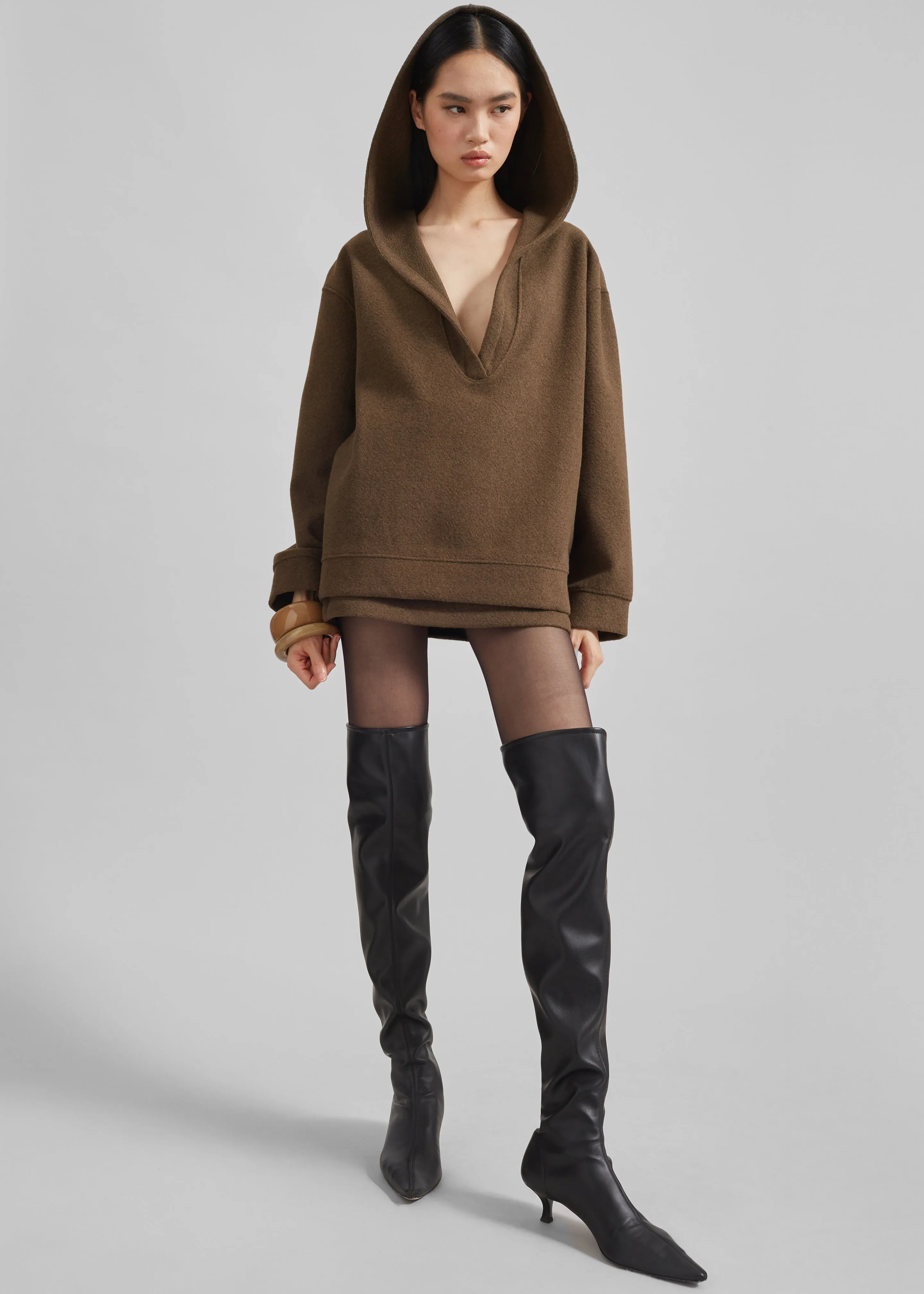 Belsay Hoodie - Khaki Brown sold by Frankie Shop product image thumbnail 3