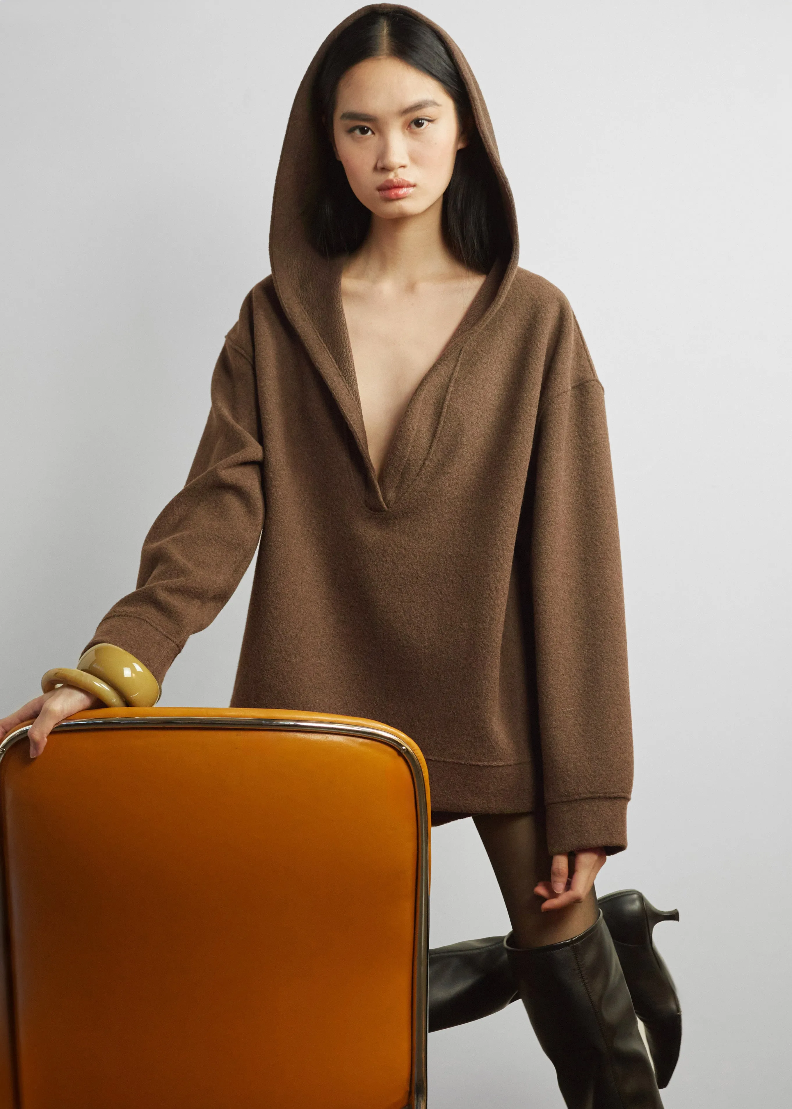 Belsay Hoodie - Khaki Brown sold by Frankie Shop product image thumbnail 4