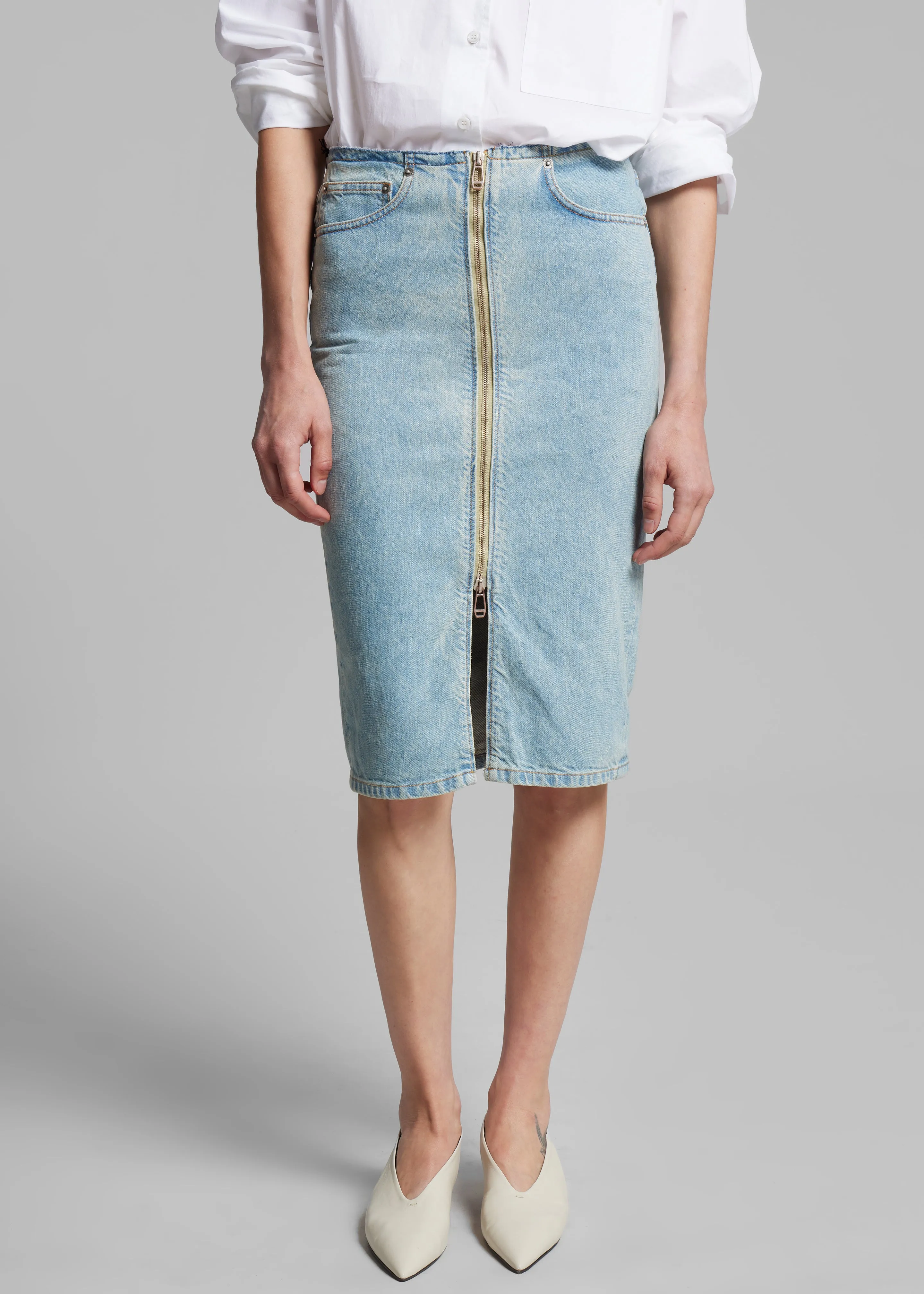 Haikure Tiger Skirt - Bleach Blue sold by Frankie Shop