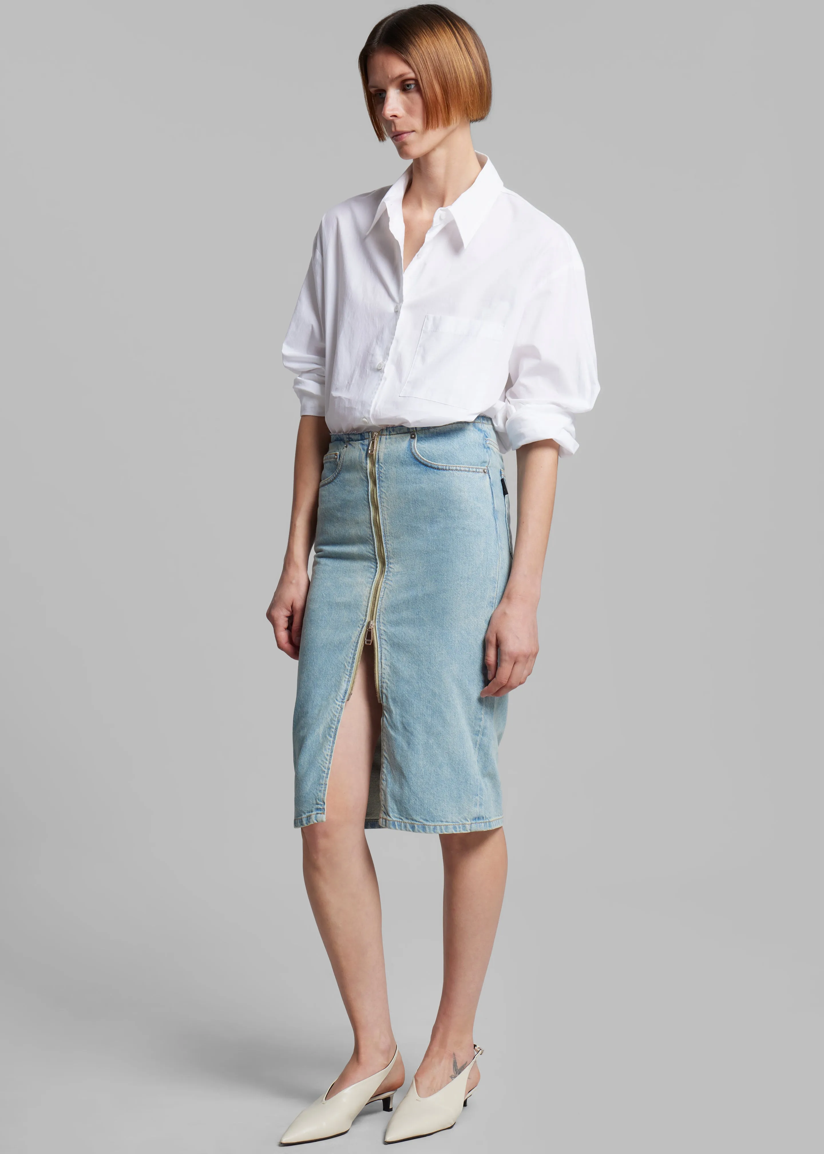 Haikure Tiger Skirt - Bleach Blue sold by Frankie Shop product image thumbnail 4