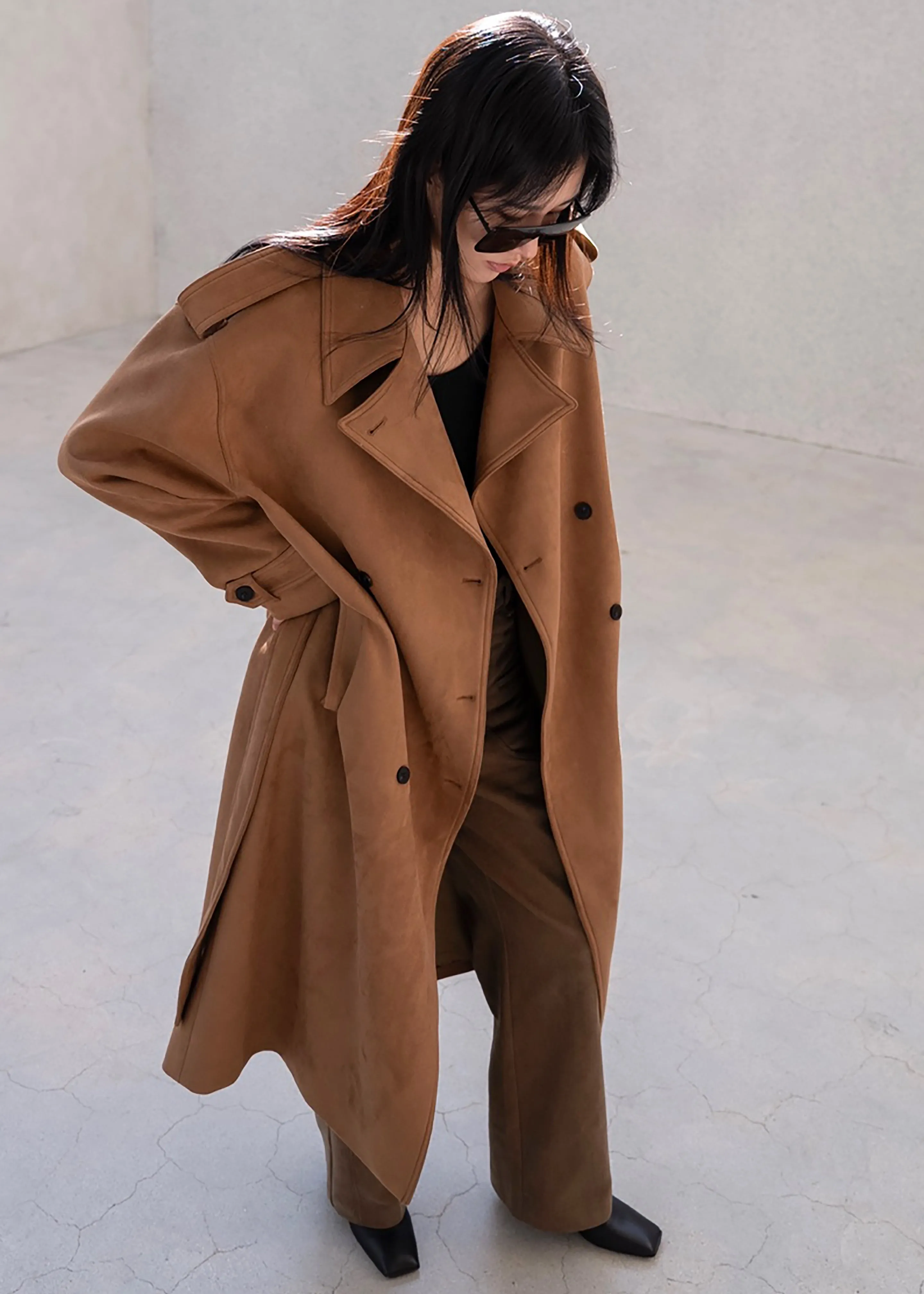 Lulea Faux Suede Trench Coat - Camel sold by Frankie Shop product image thumbnail 2