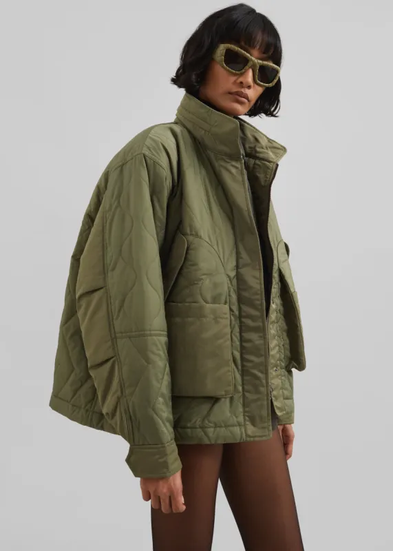 Birka Quilted Jacket - Green sold by Frankie Shop