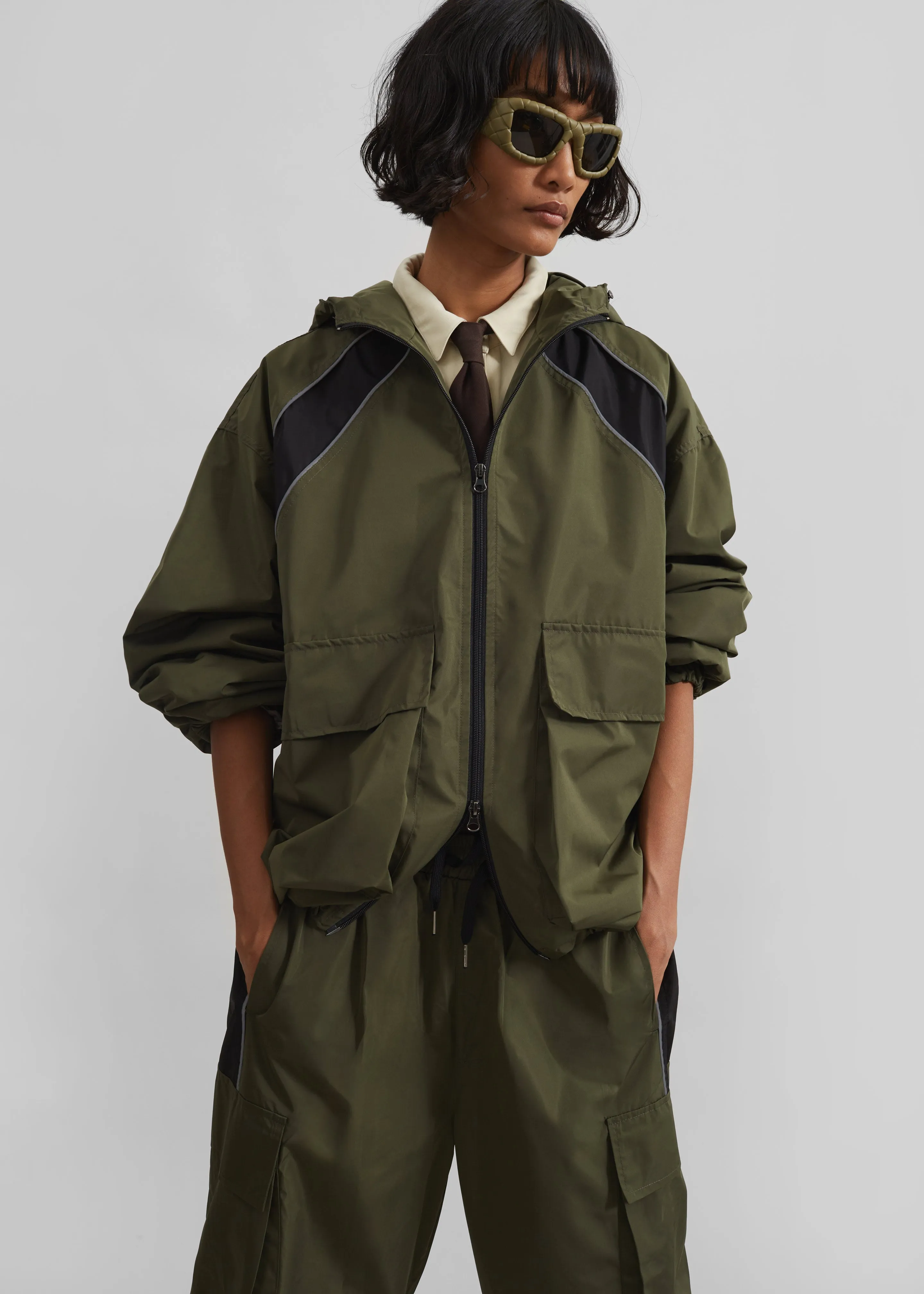 Navan Windbreaker Cargo Jacket - Khaki sold by Frankie Shop product image thumbnail 5