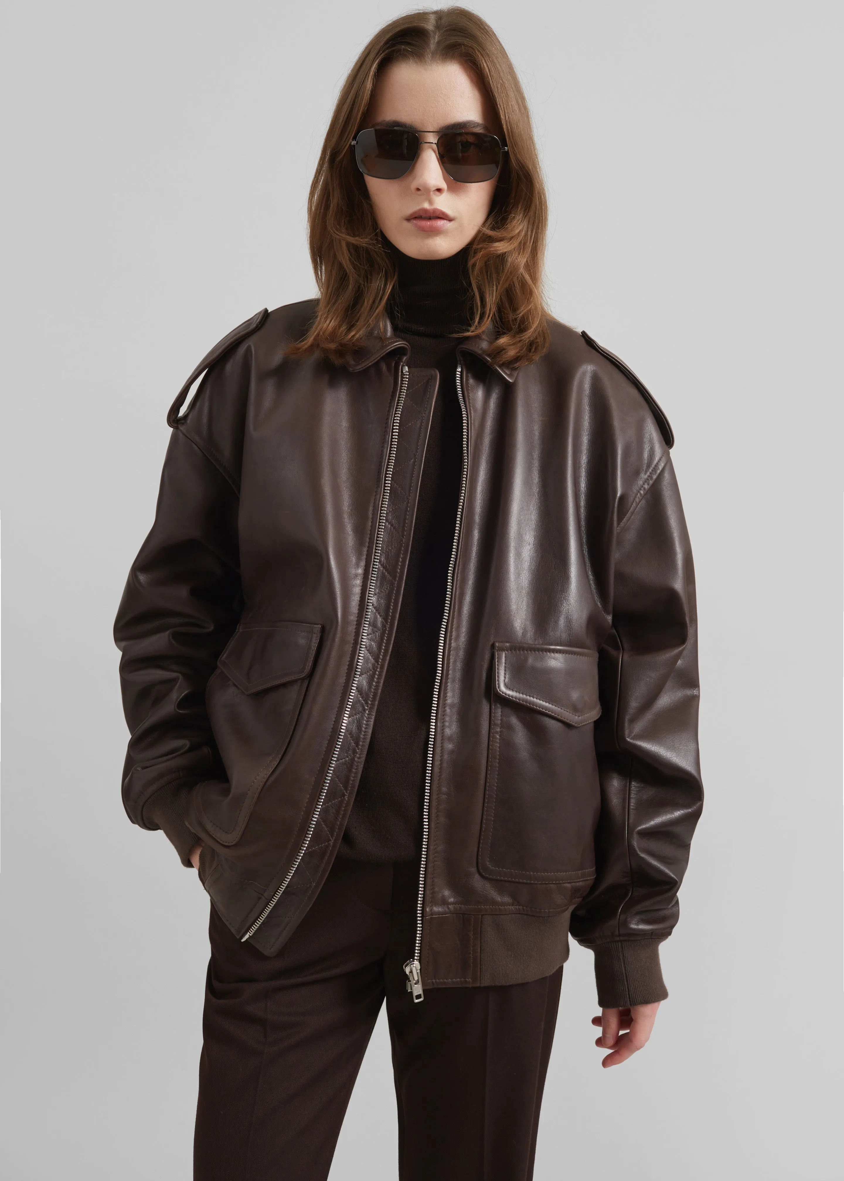 Viper Leather Jacket - Brown sold by Frankie Shop product image thumbnail 4