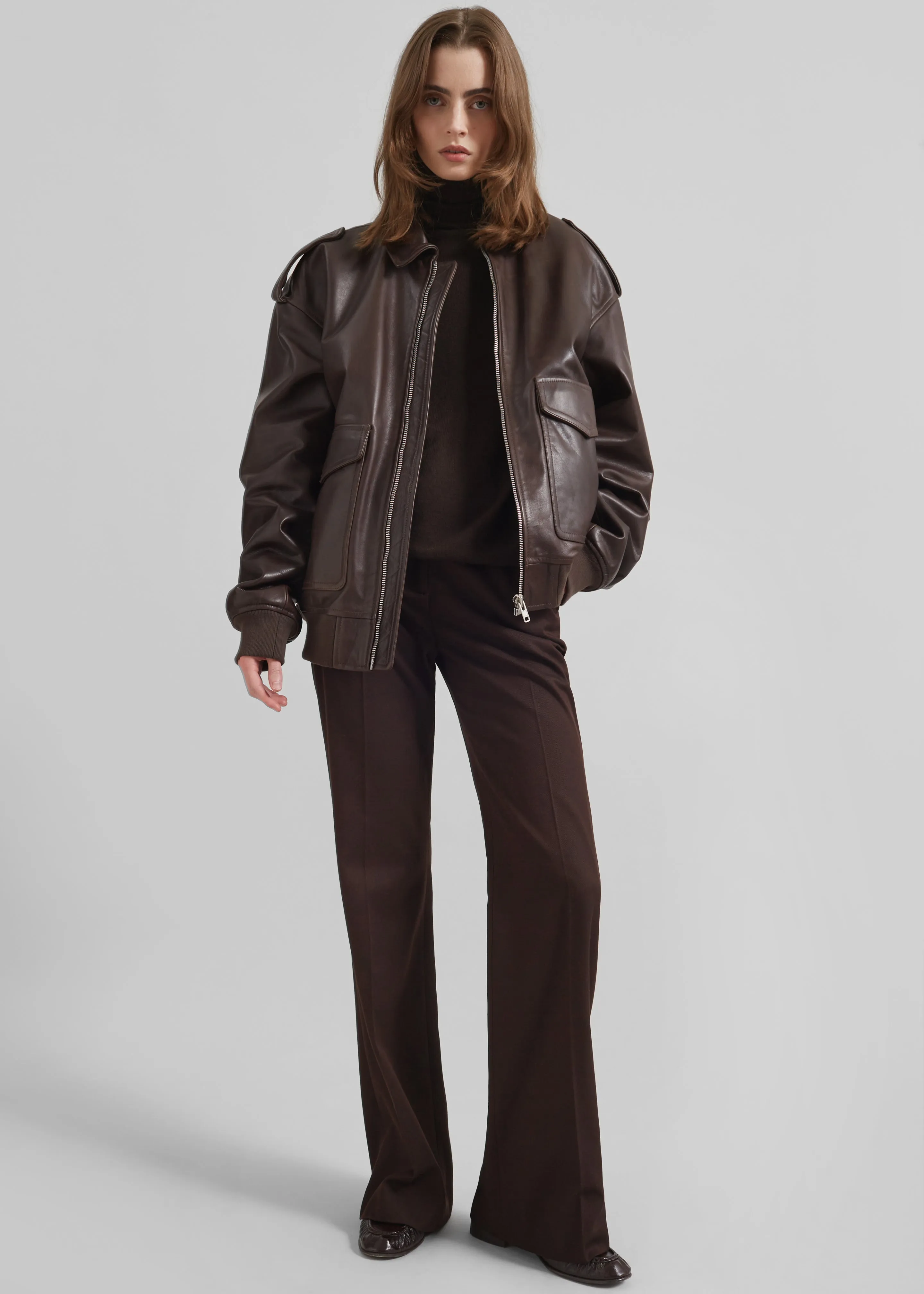 Viper Leather Jacket - Brown sold by Frankie Shop product image thumbnail 3