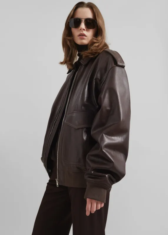 Viper Leather Jacket - Brown sold by Frankie Shop