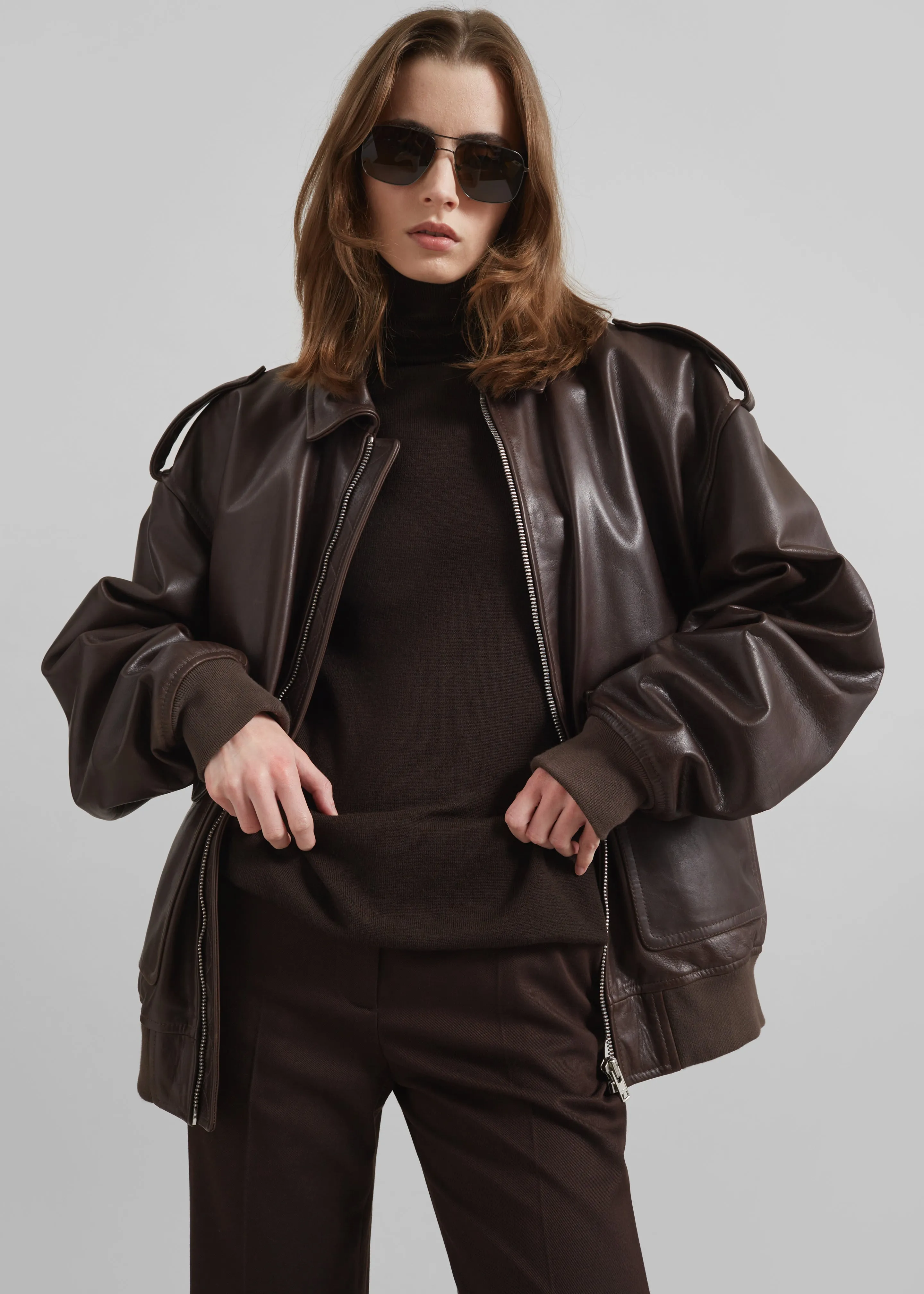 Viper Leather Jacket - Brown sold by Frankie Shop product image thumbnail 2