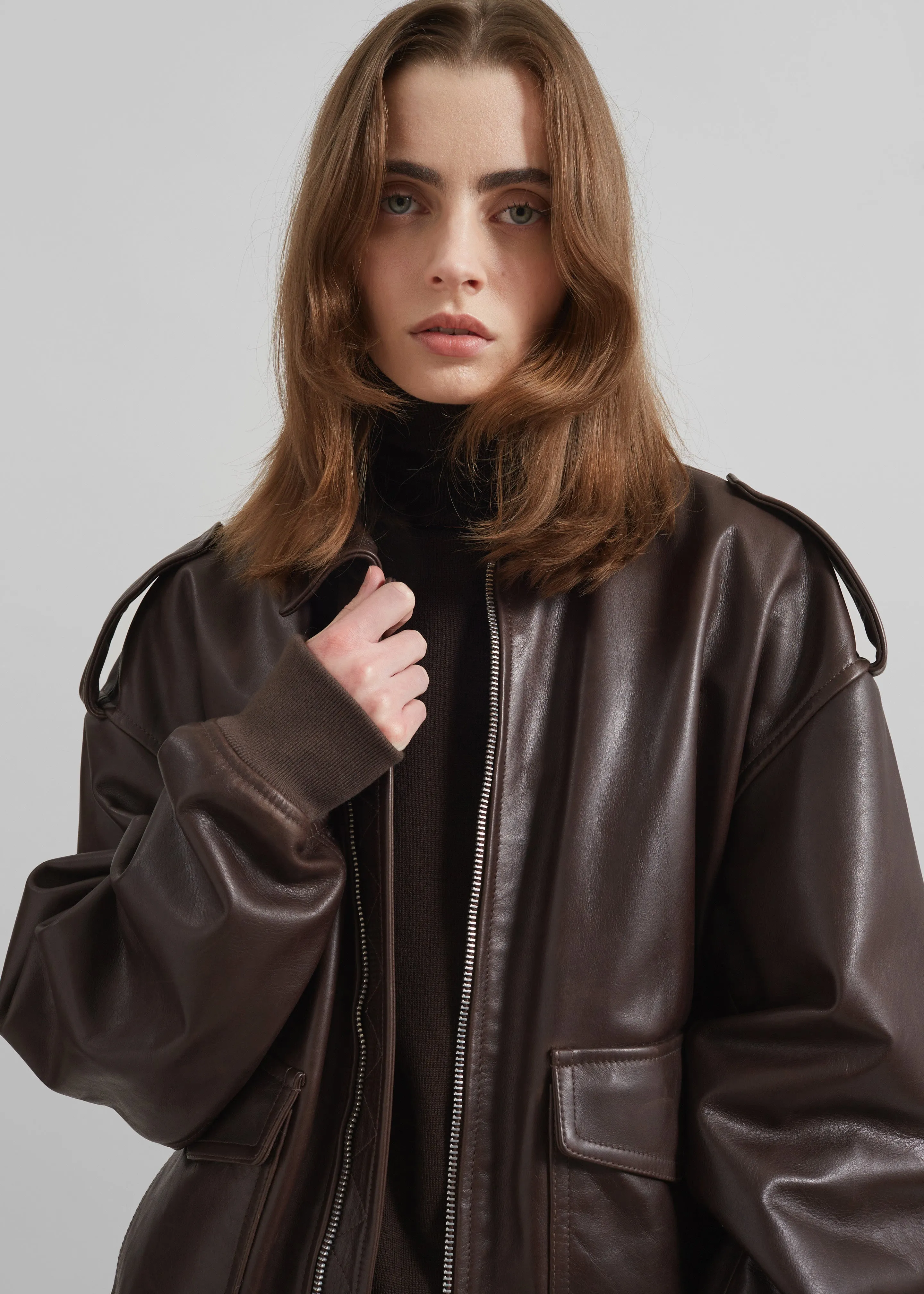 Viper Leather Jacket - Brown sold by Frankie Shop product image thumbnail 5