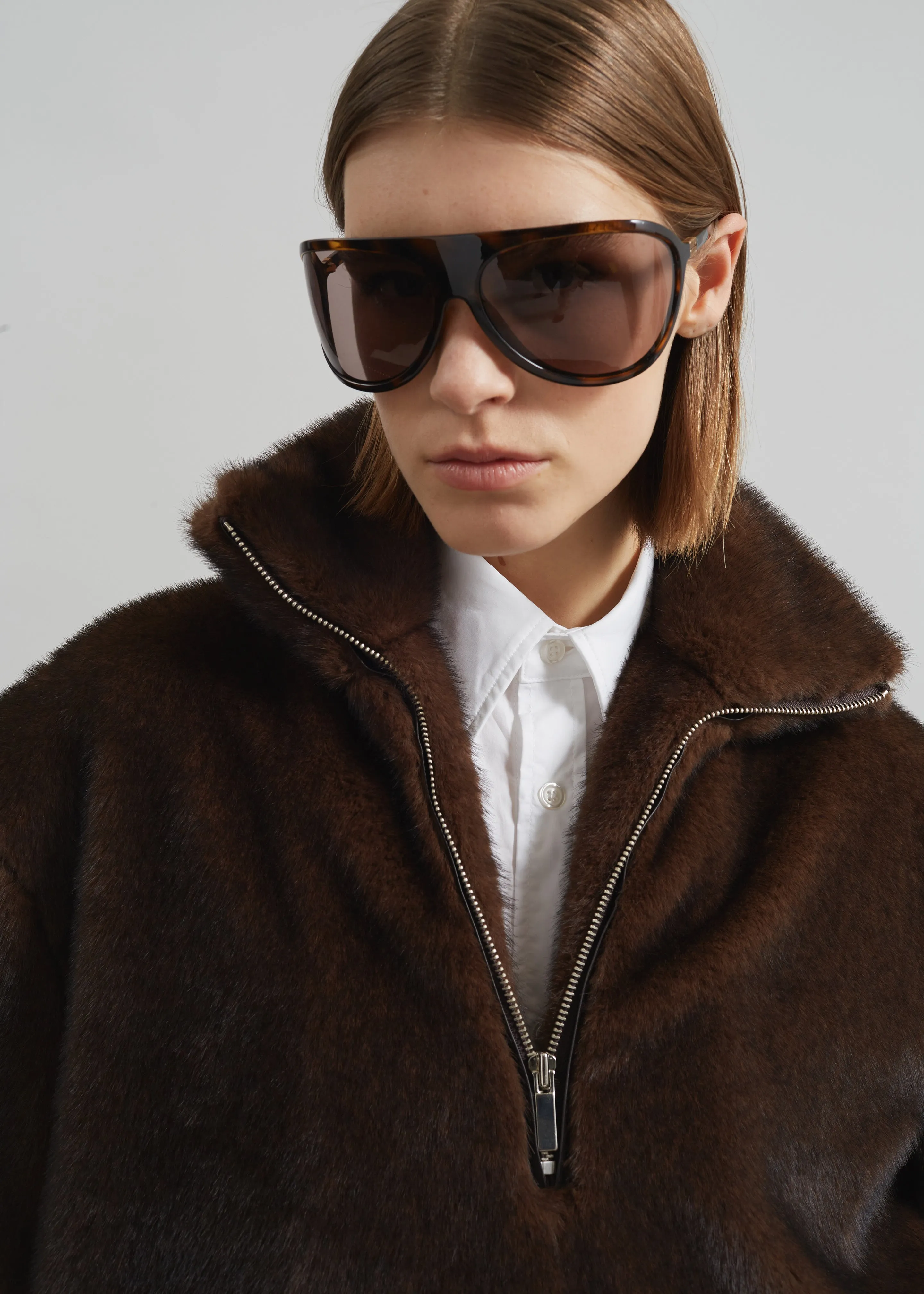 Banff Half-Zip Faux-Fur Pullover - Brown sold by Frankie Shop product image thumbnail 2