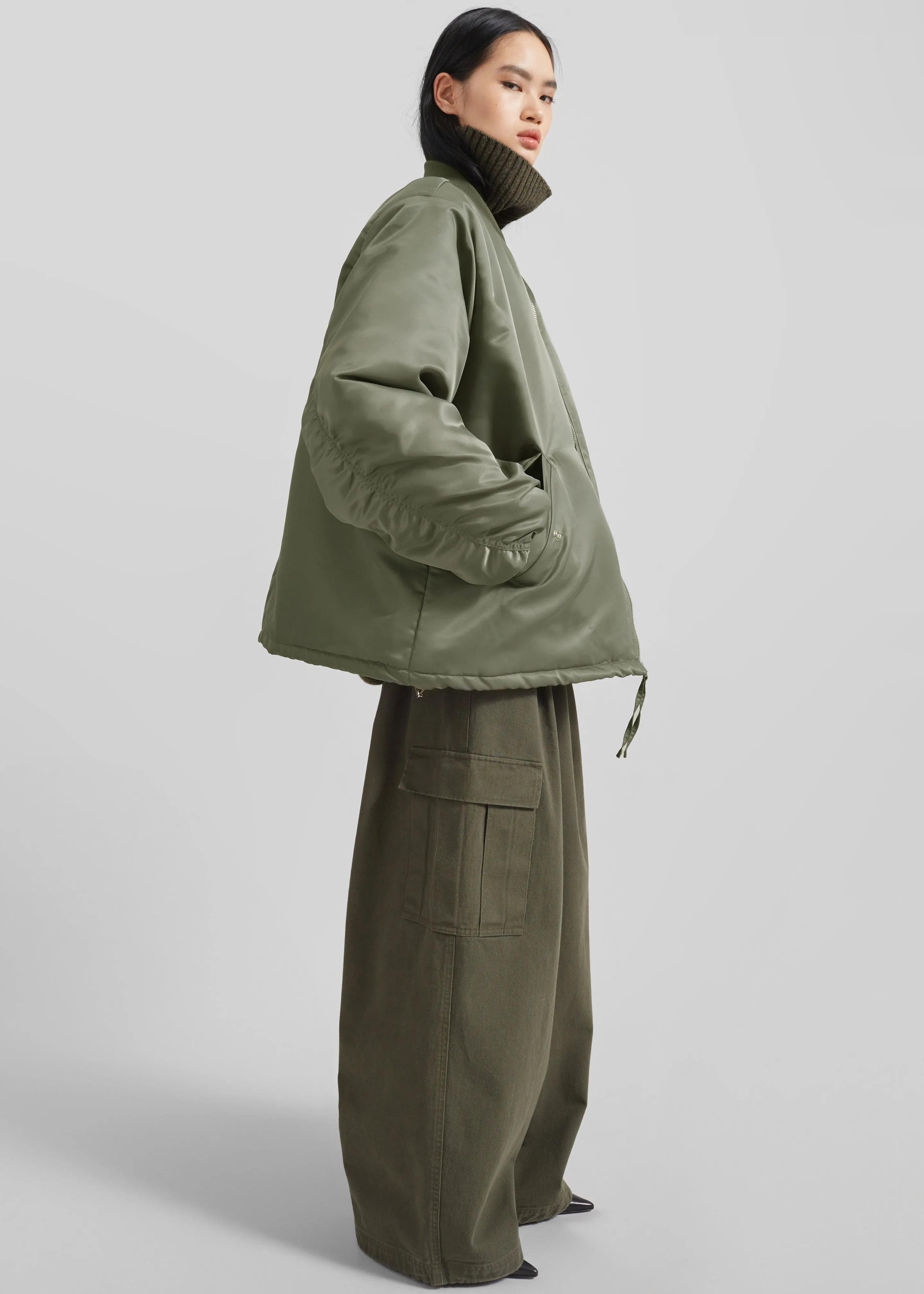 Volme Padded Bomber Jacket - Khaki sold by Frankie Shop product image thumbnail 2