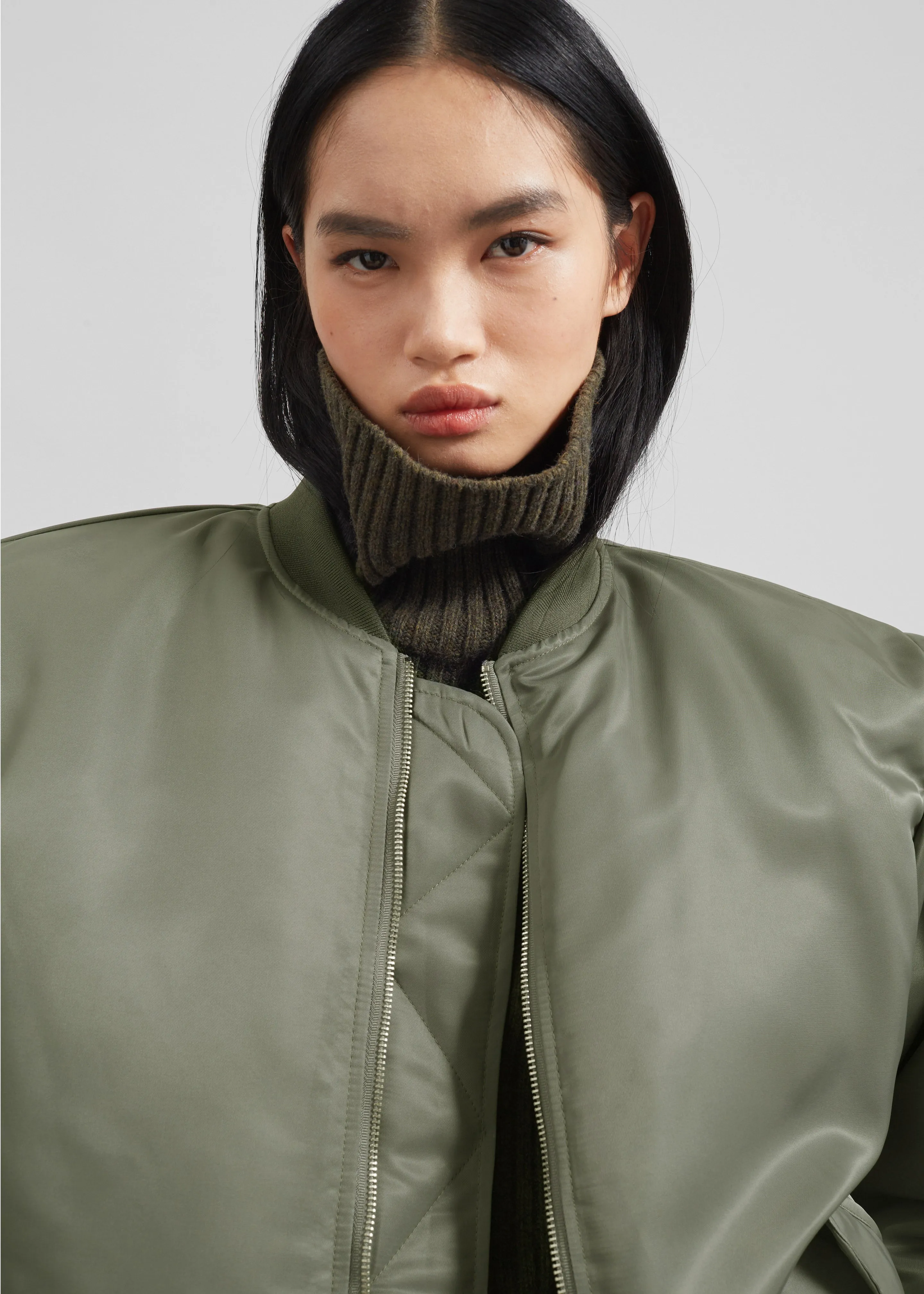 Volme Padded Bomber Jacket - Khaki sold by Frankie Shop product image thumbnail 3