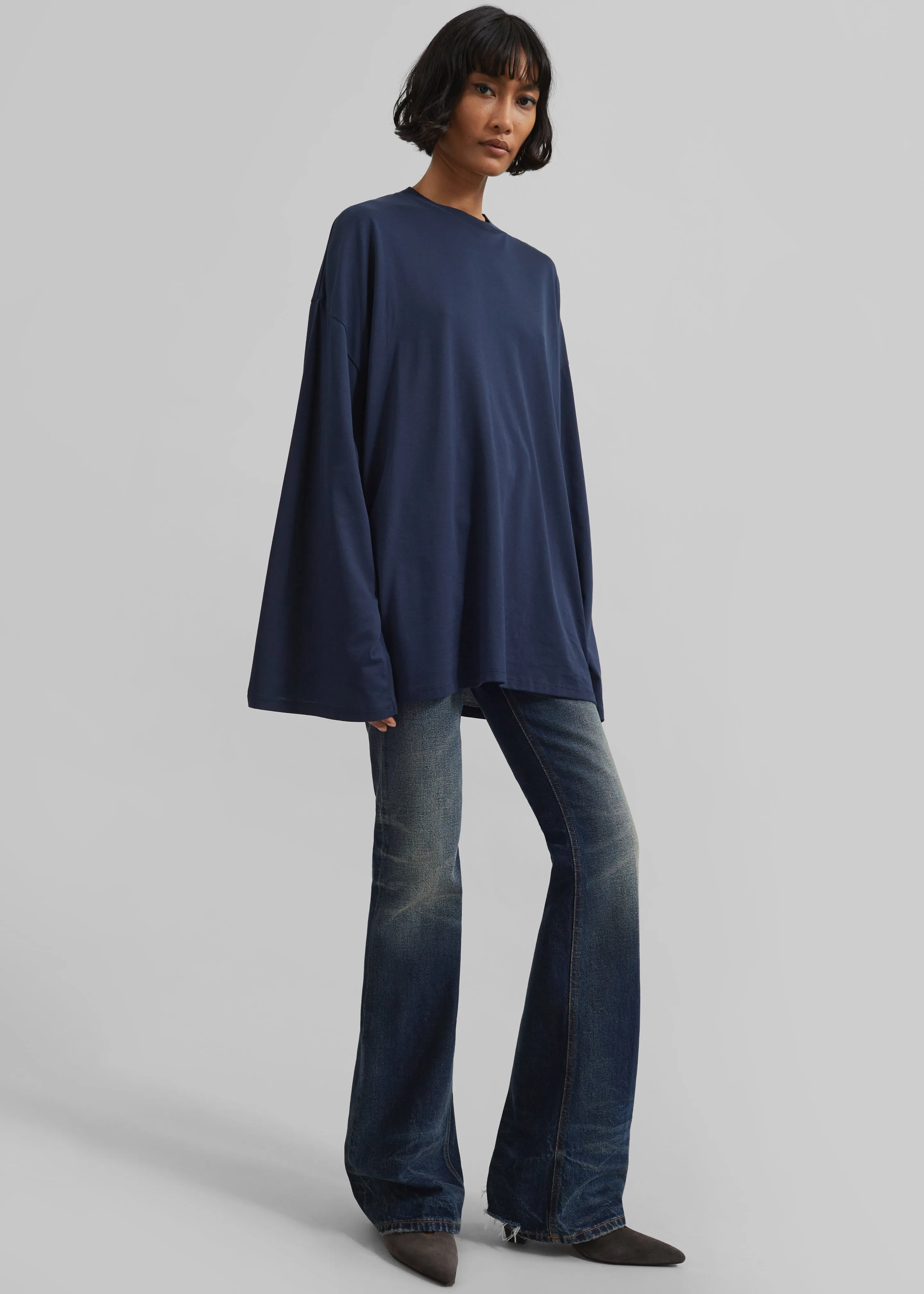 Rio Oversized Sleeve Tee - Dark Navy sold by Frankie Shop