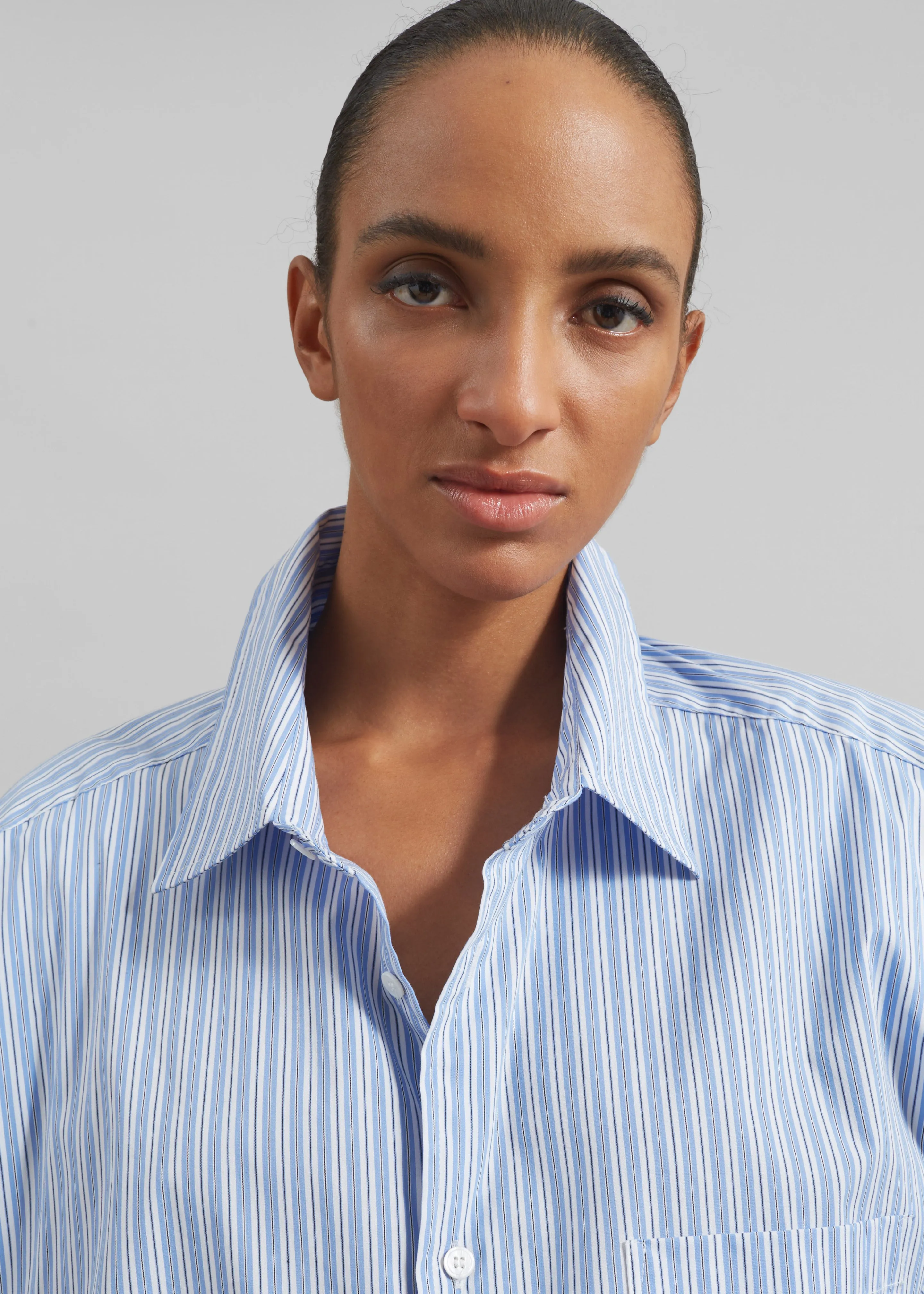 Cyrus Button Up Shirt - Blue/White Stripe sold by Frankie Shop product image thumbnail 5