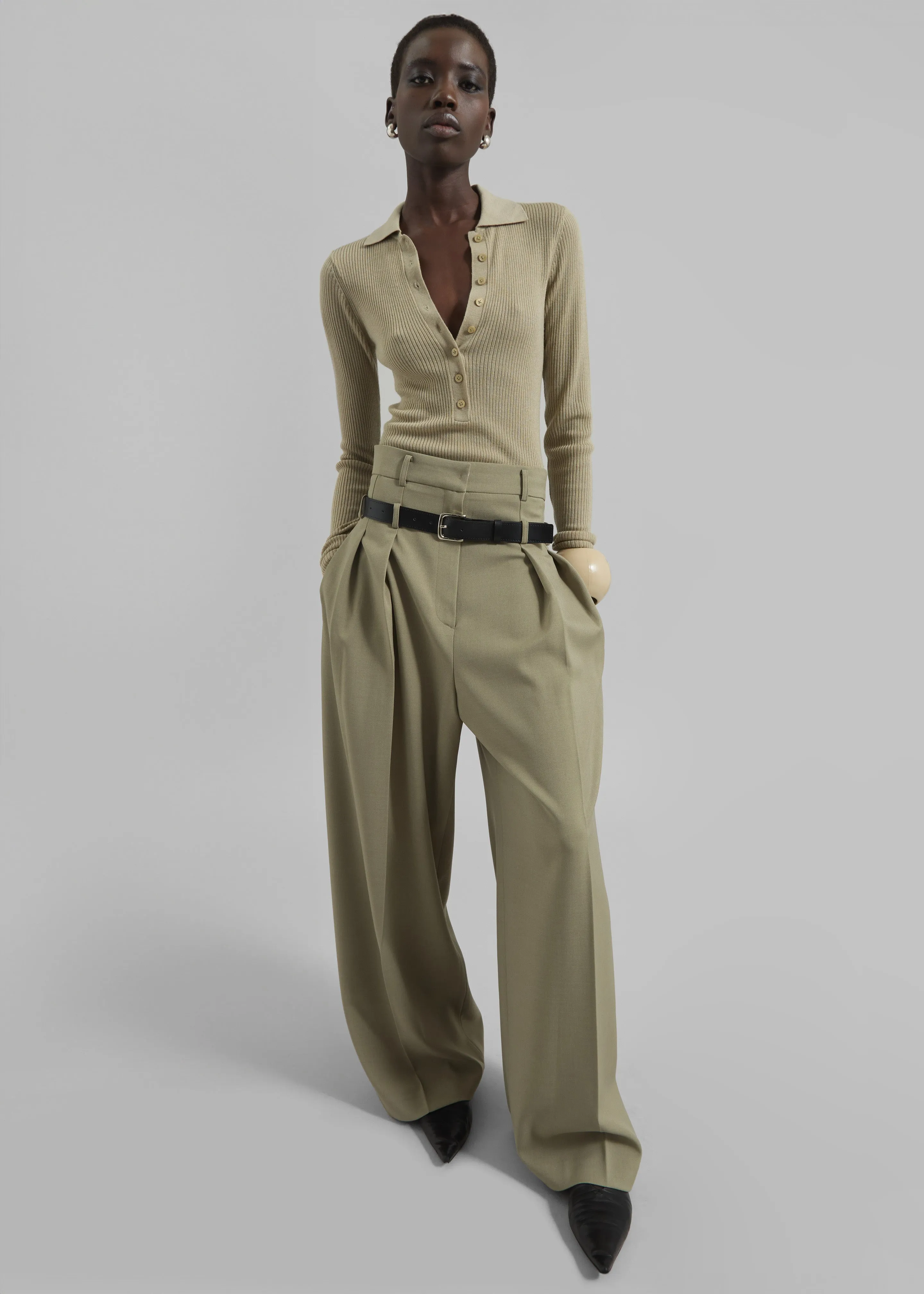 Solana Polo Bodysuit - Desert Sand sold by Frankie Shop